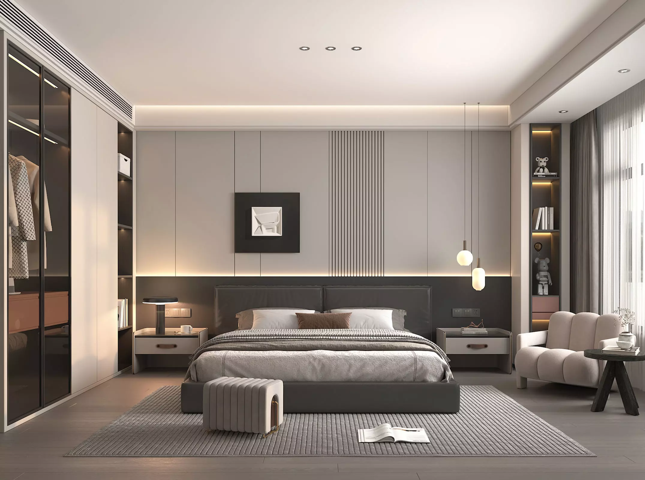 Modern Bedroom Scene 42 3D model_0