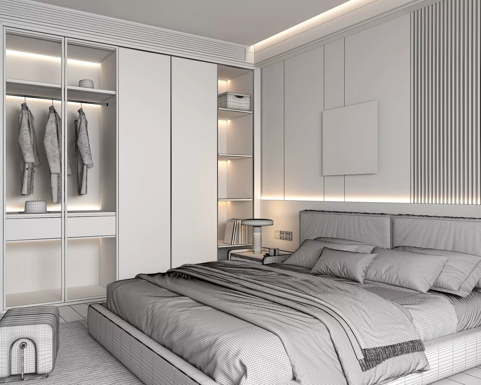Modern Bedroom Scene 42 3D model_10