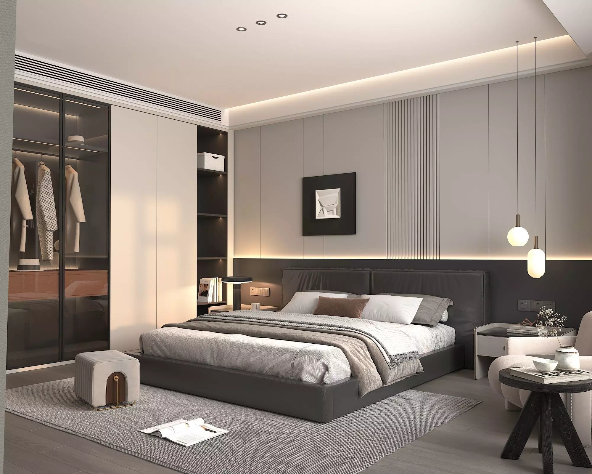 Modern Bedroom Scene 42 3D model_1