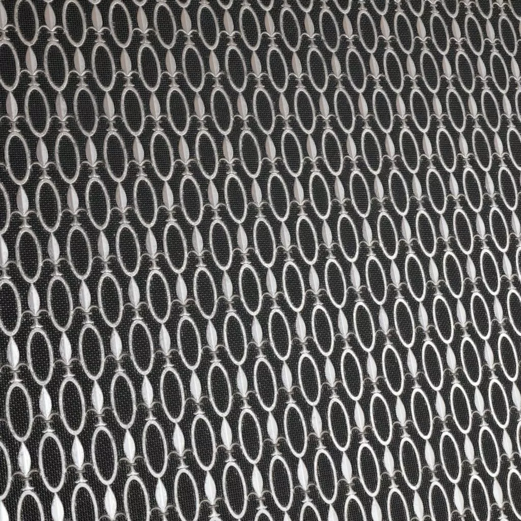 Silver Oval Chain Metal Grill Transparent PBR Seamless Texture_3