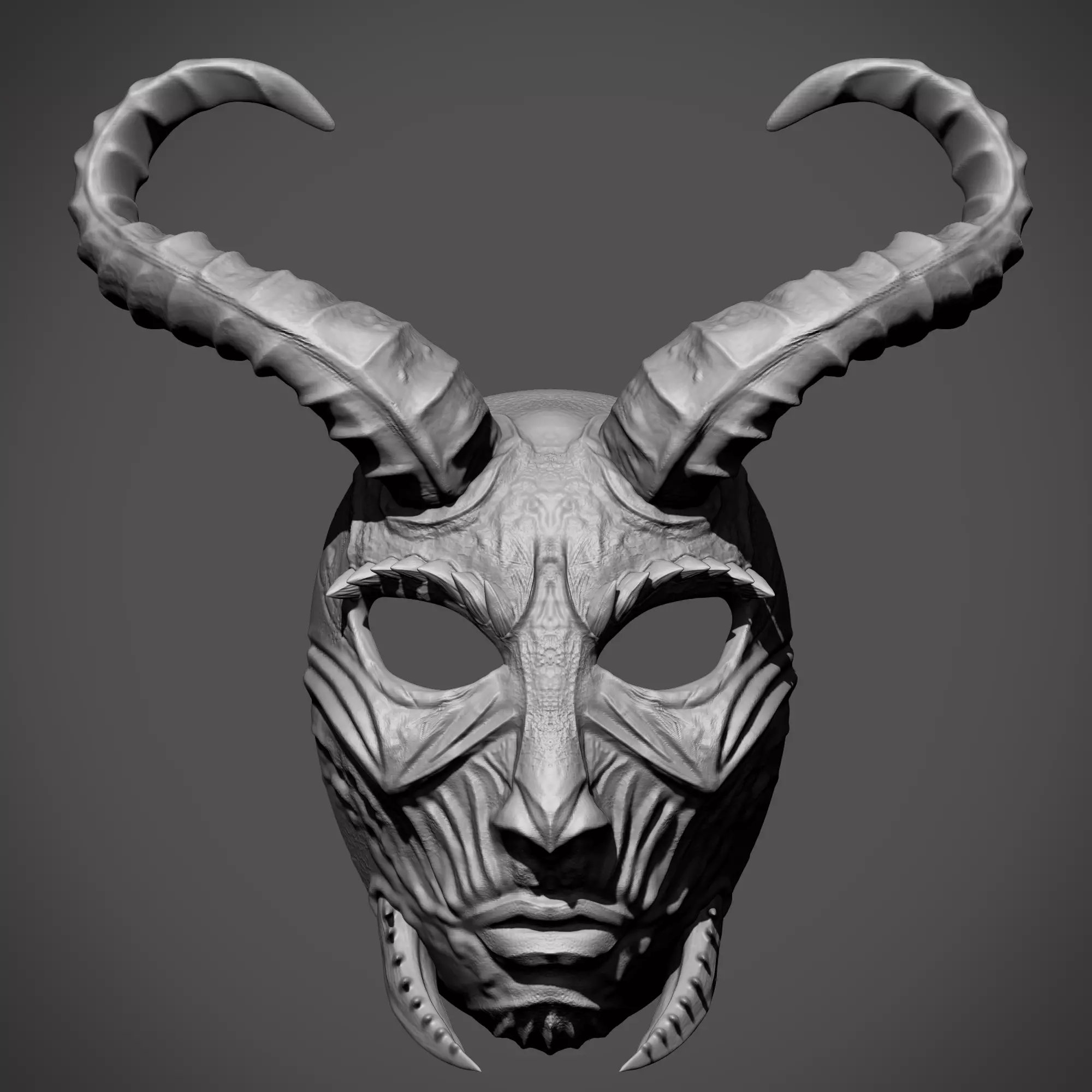 Best Cool Skull Haloween Mask 3D print model_6