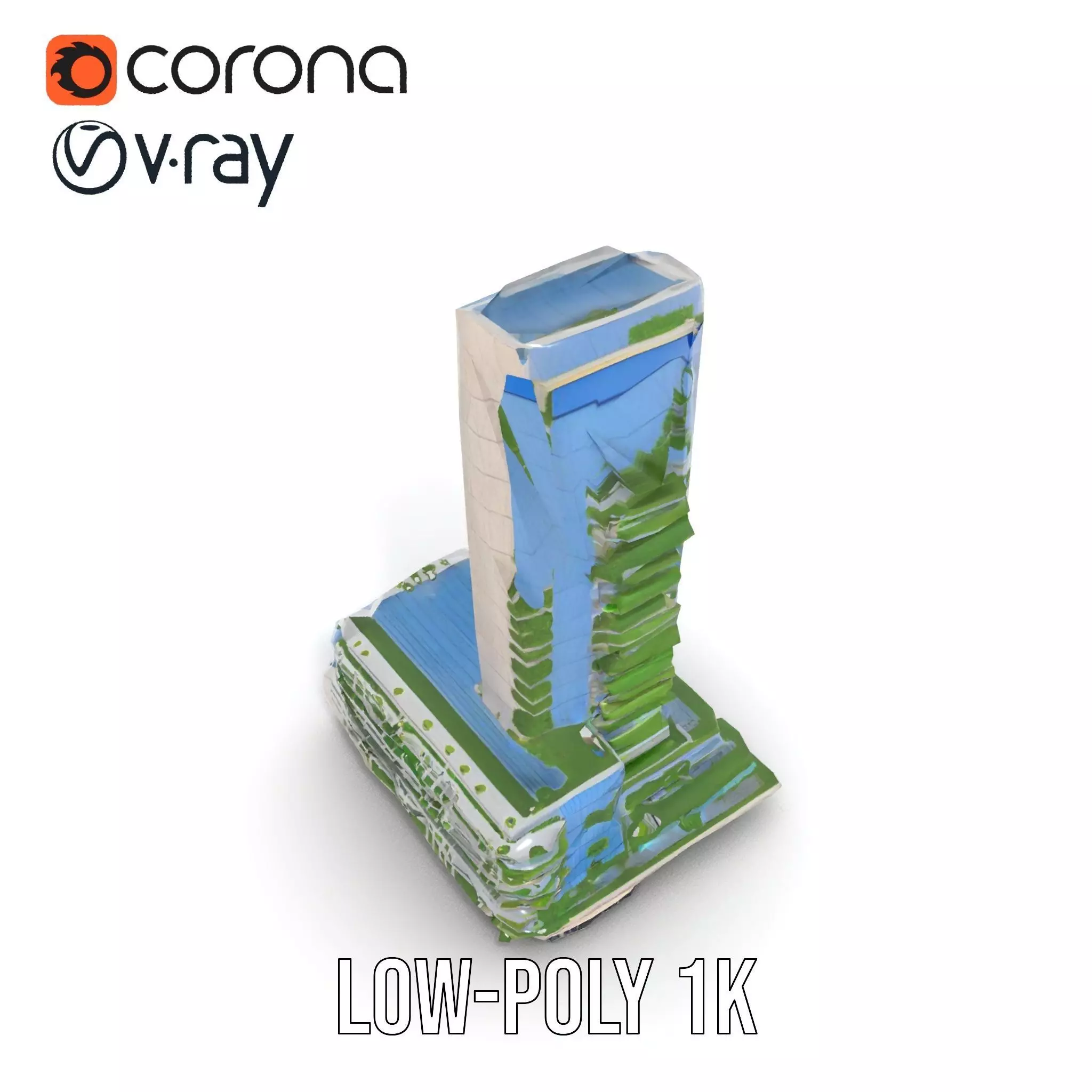 Eco Tower Architecture model pack Low-poly 3D model_20
