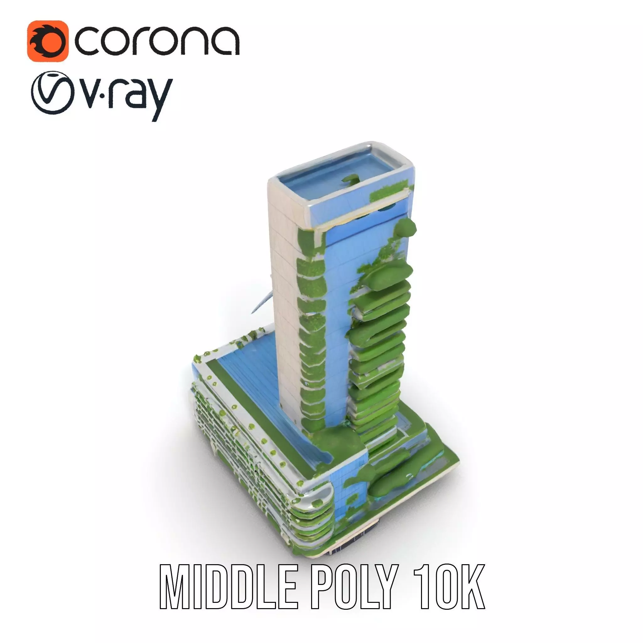 Eco Tower Architecture model pack Low-poly 3D model_7