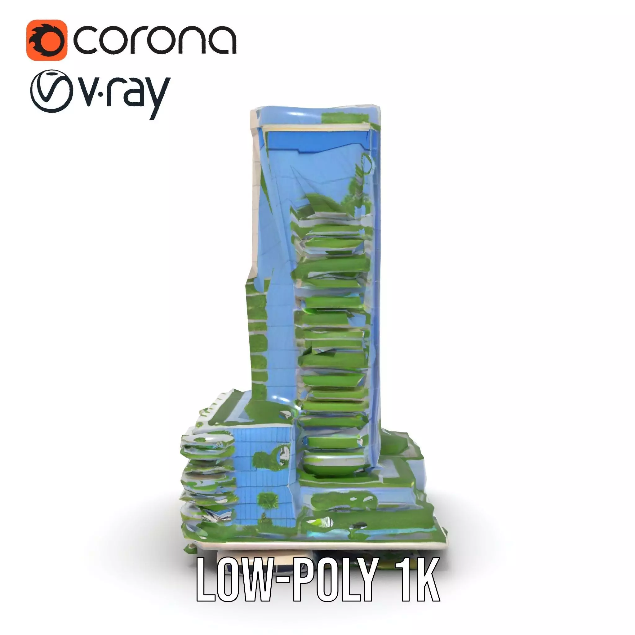 Eco Tower Architecture model pack Low-poly 3D model_28