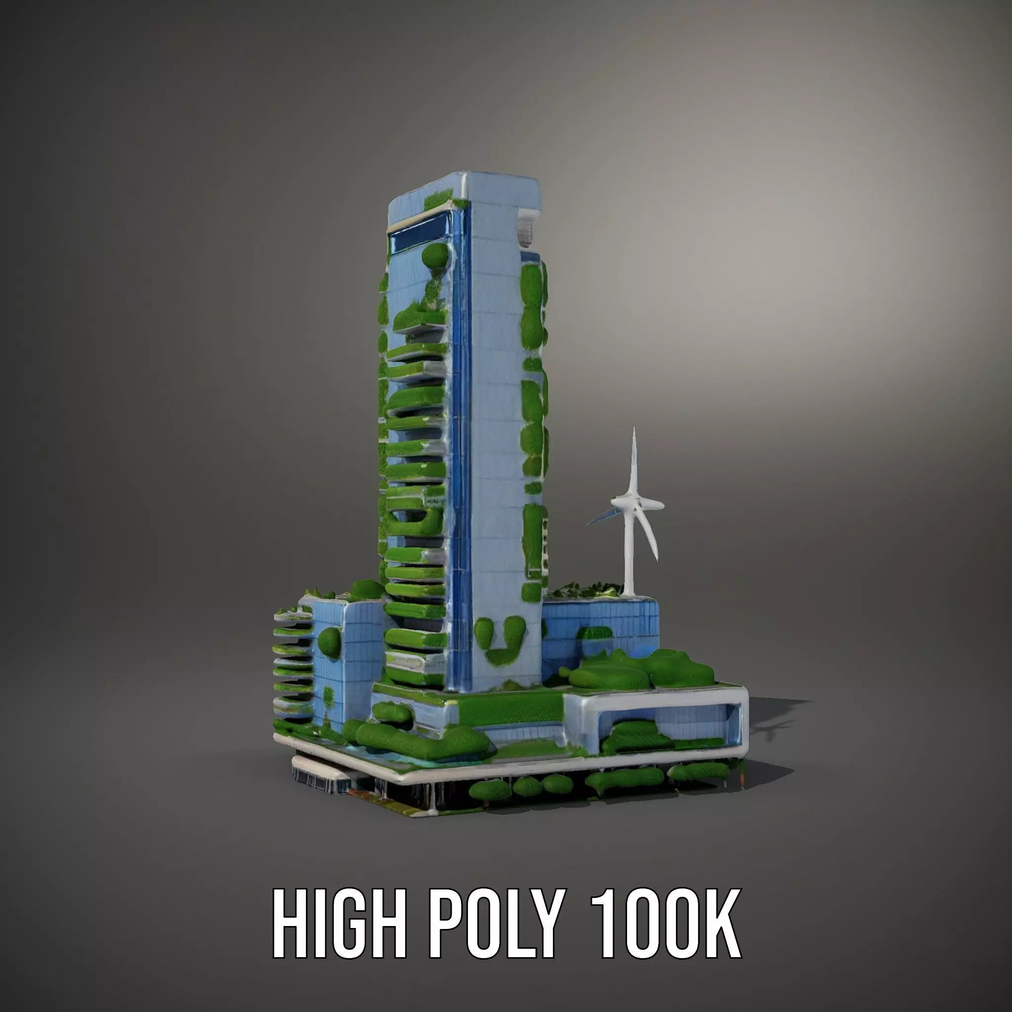 Eco Tower Architecture model pack Low-poly 3D model_10
