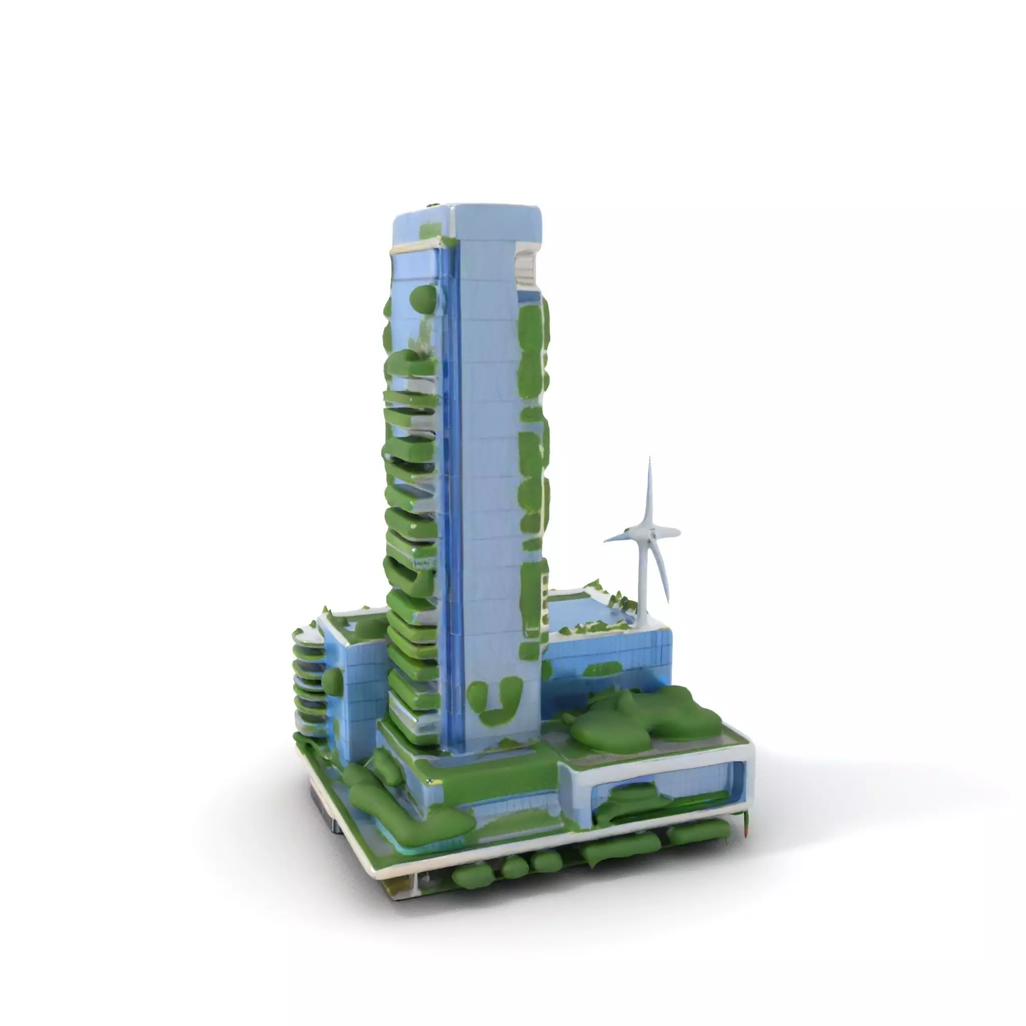 Eco Tower Architecture model pack Low-poly 3D model_0