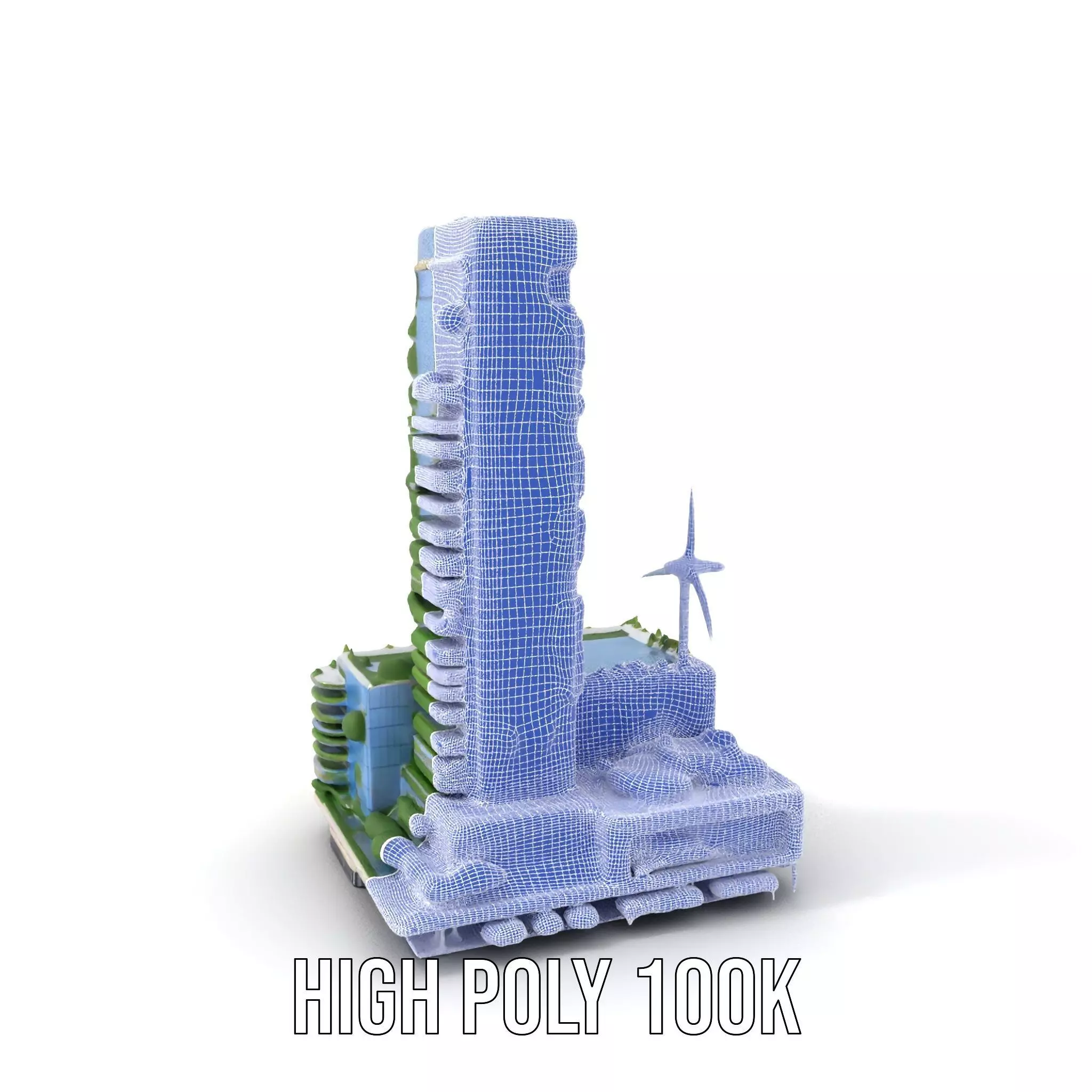 Eco Tower Architecture model pack Low-poly 3D model_5