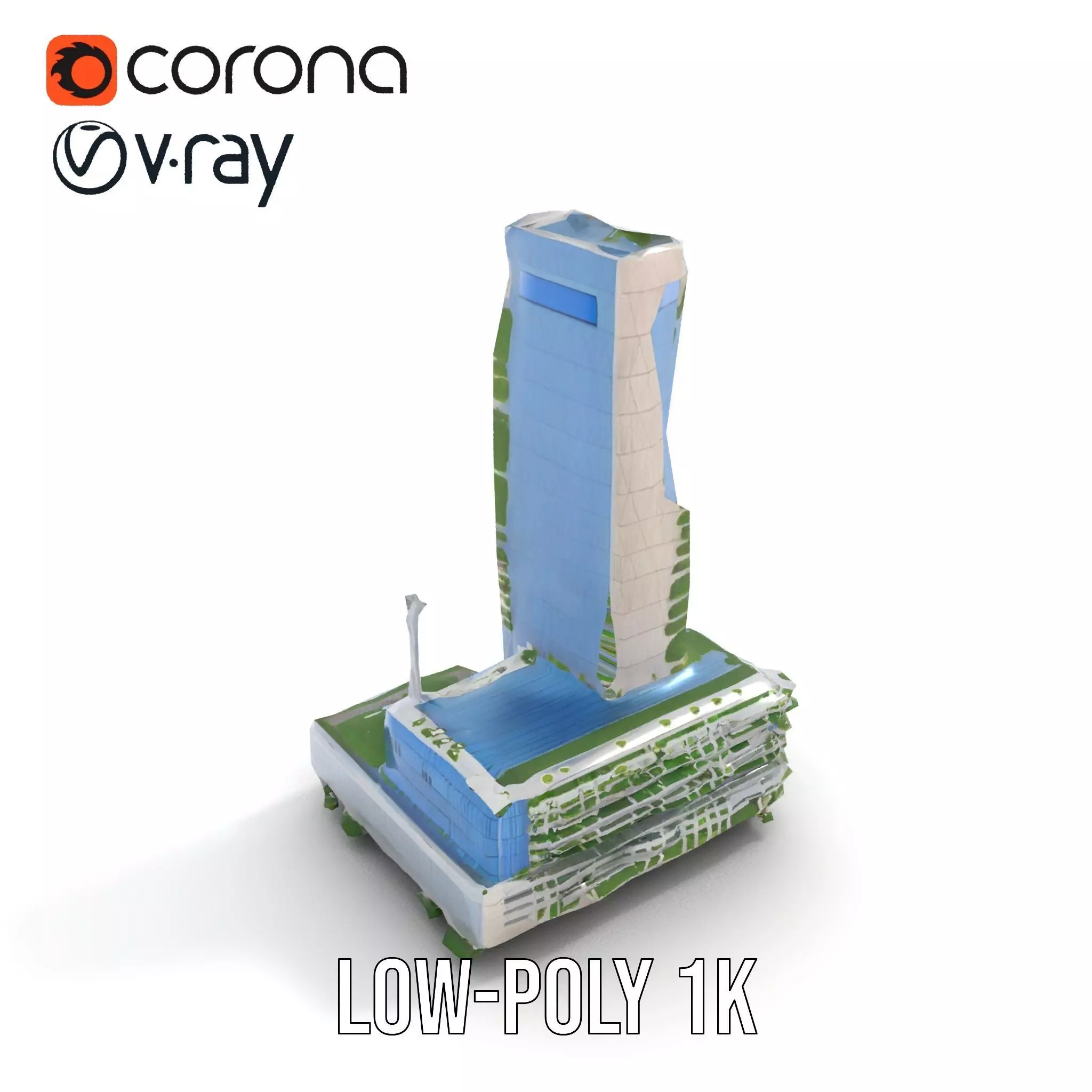 Eco Tower Architecture model pack Low-poly 3D model_18