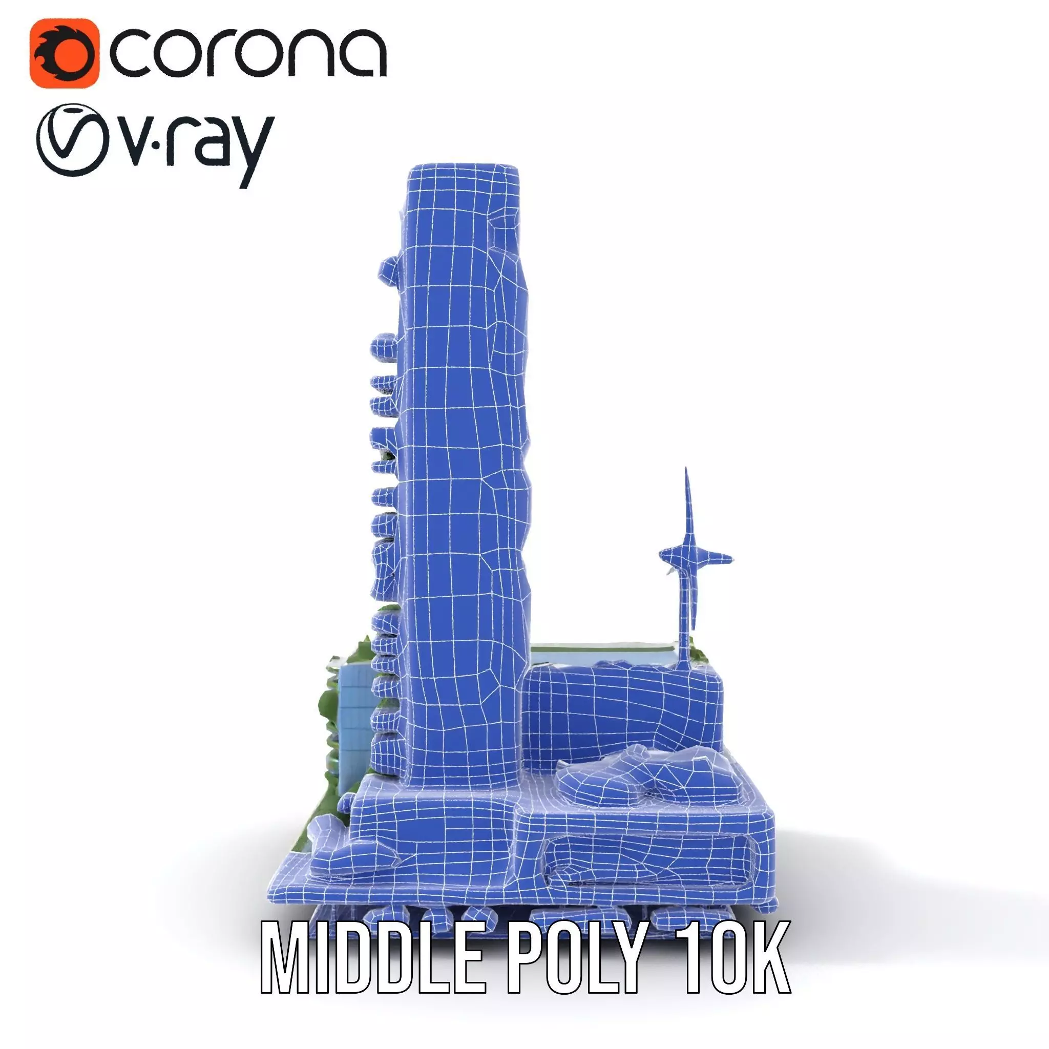 Eco Tower Architecture model pack Low-poly 3D model_17