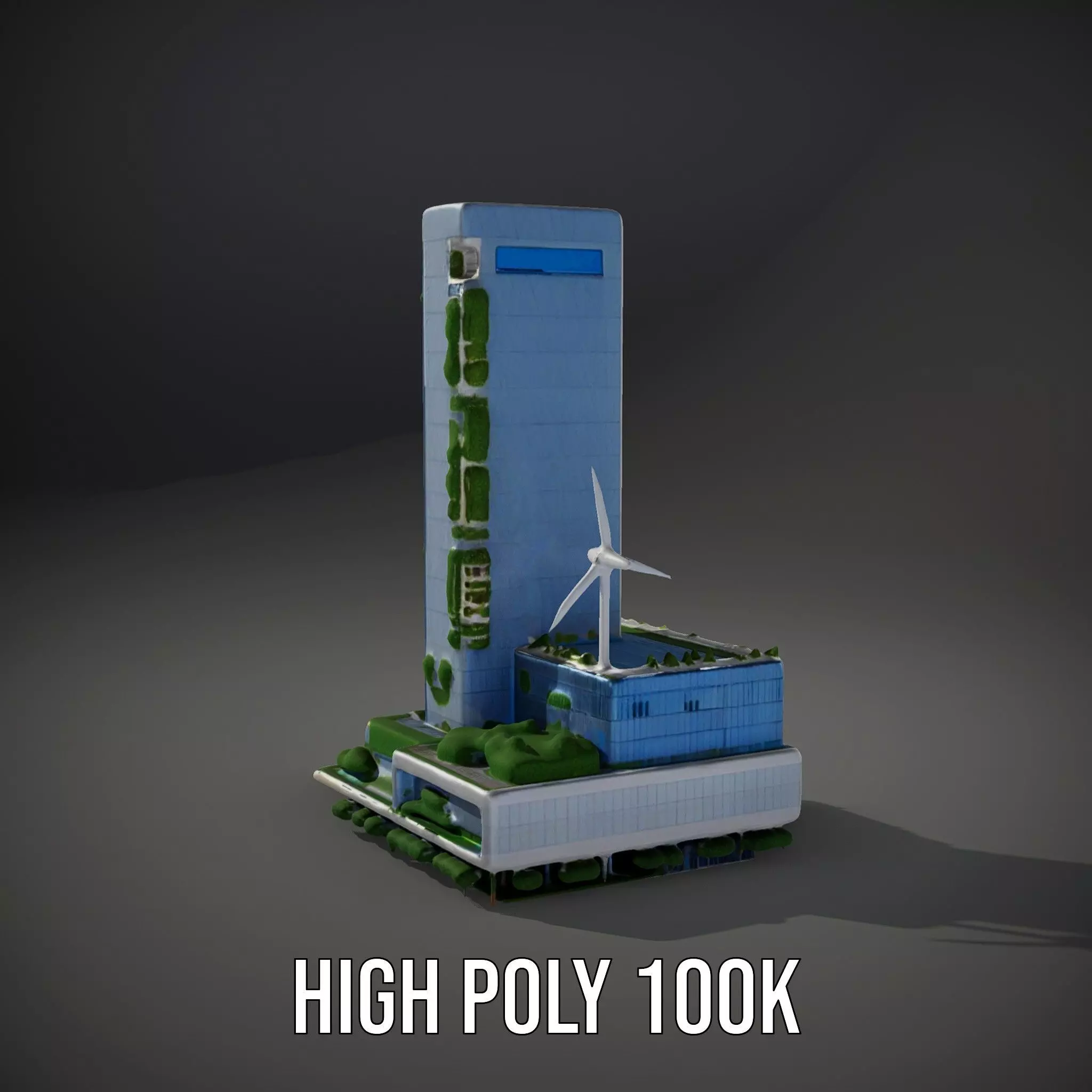 Eco Tower Architecture model pack Low-poly 3D model_13