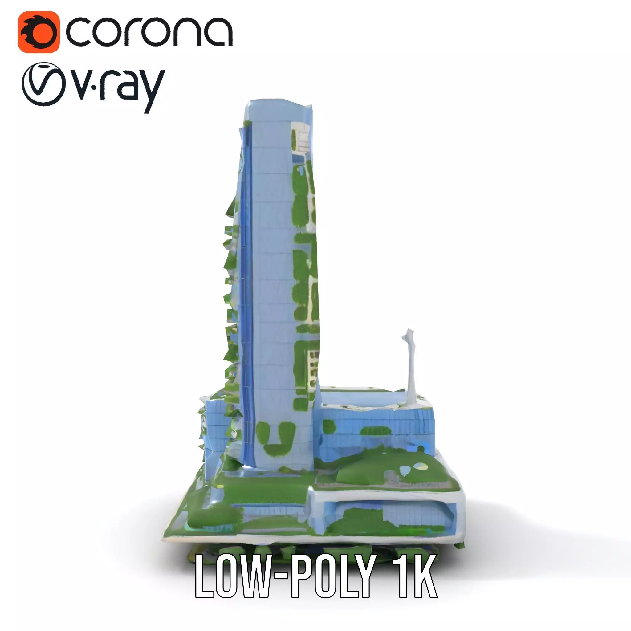 Eco Tower Architecture model pack Low-poly 3D model_15
