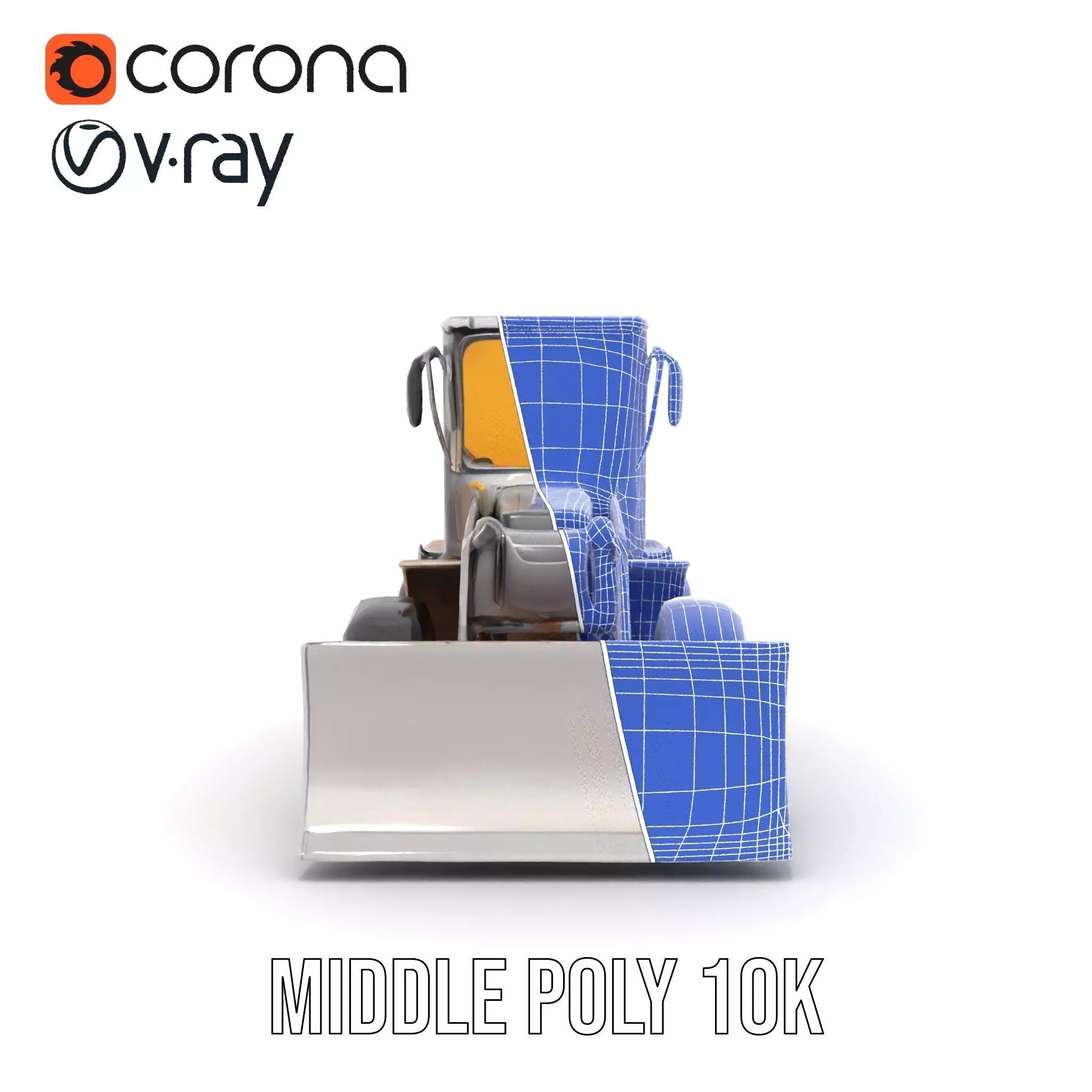 Industrial Bulldozer model pack Low-poly 3D model_31