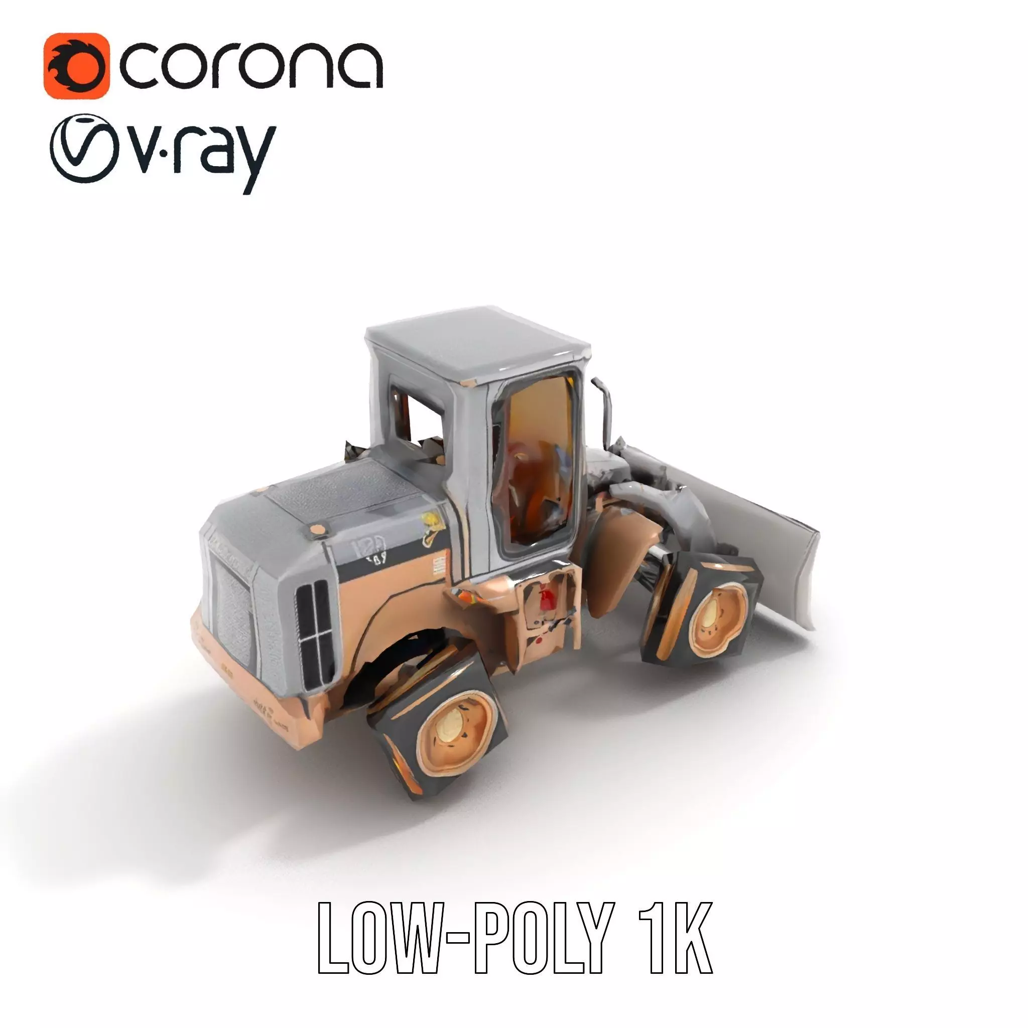 Industrial Bulldozer model pack Low-poly 3D model_29