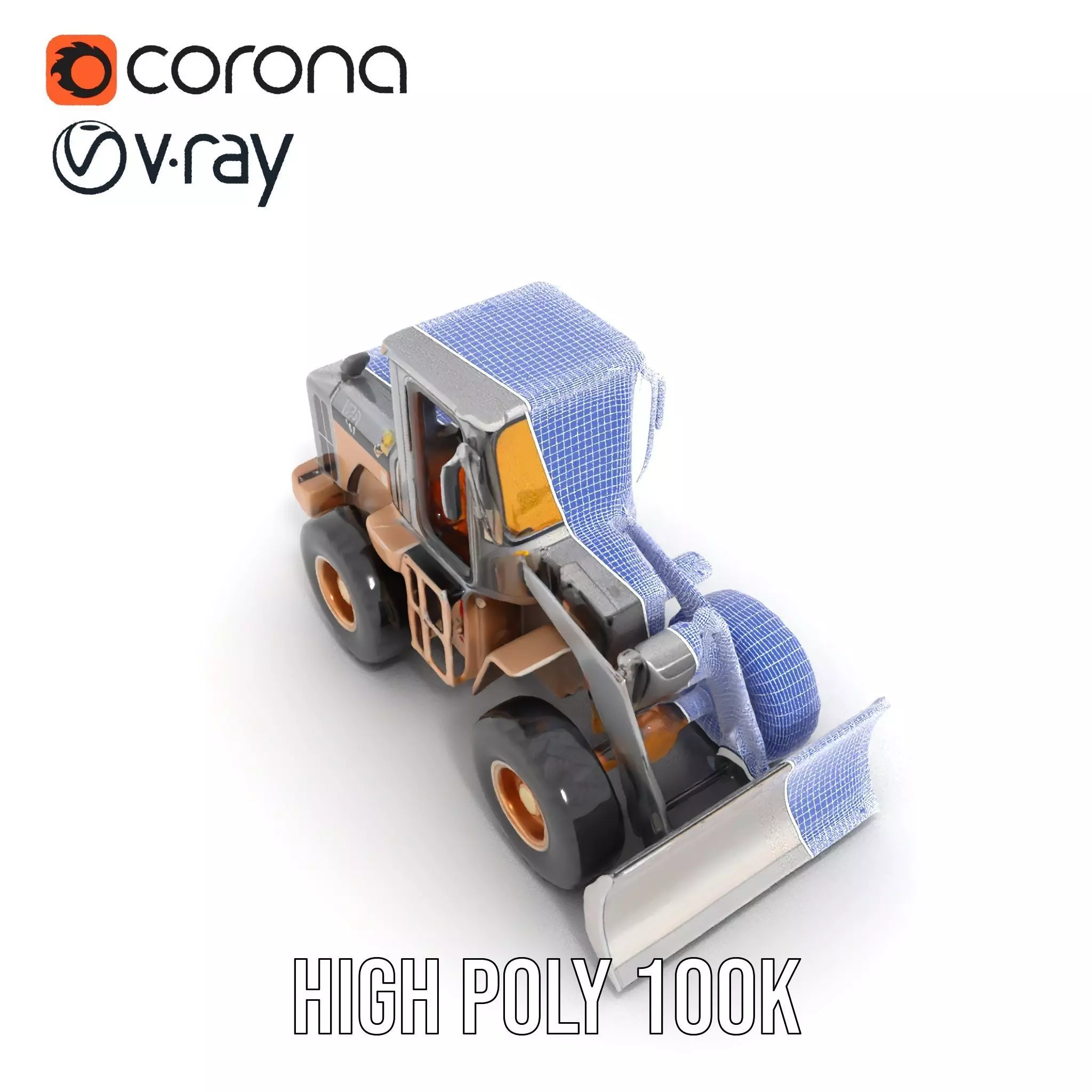 Industrial Bulldozer model pack Low-poly 3D model_27