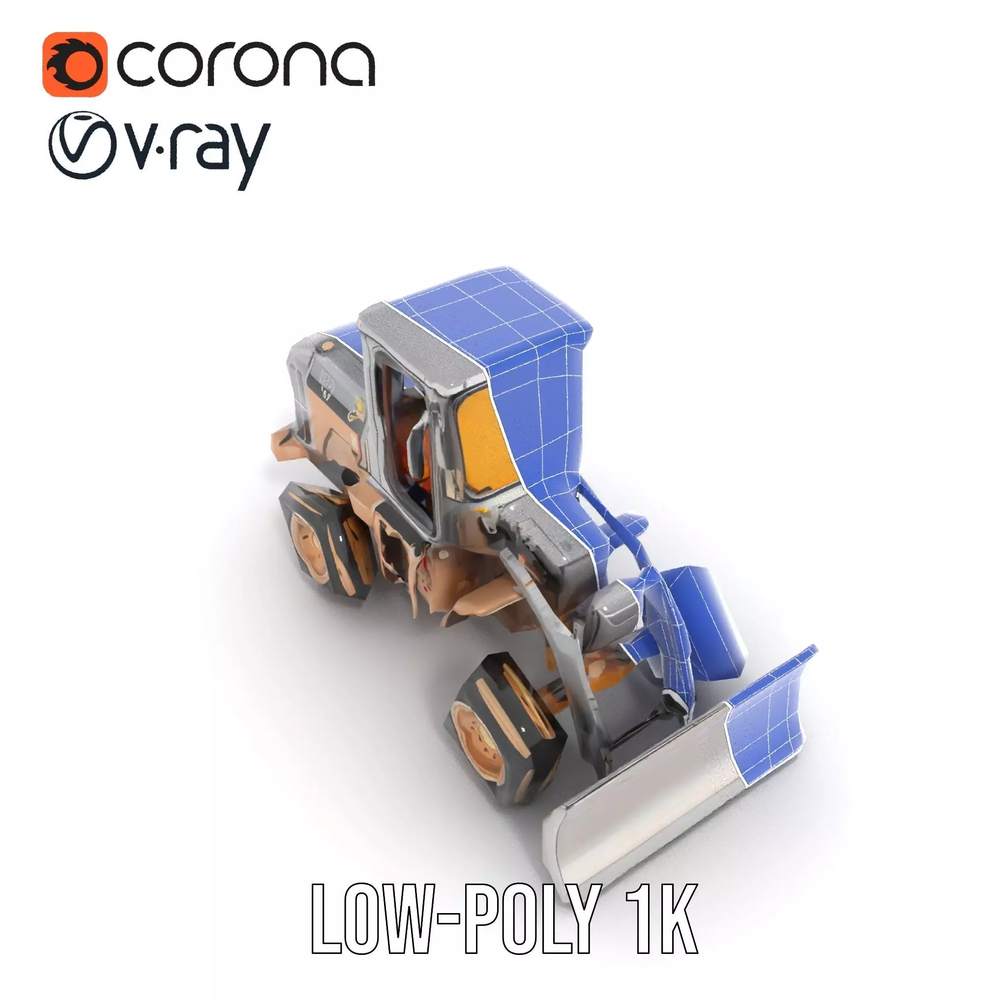 Industrial Bulldozer model pack Low-poly 3D model_26