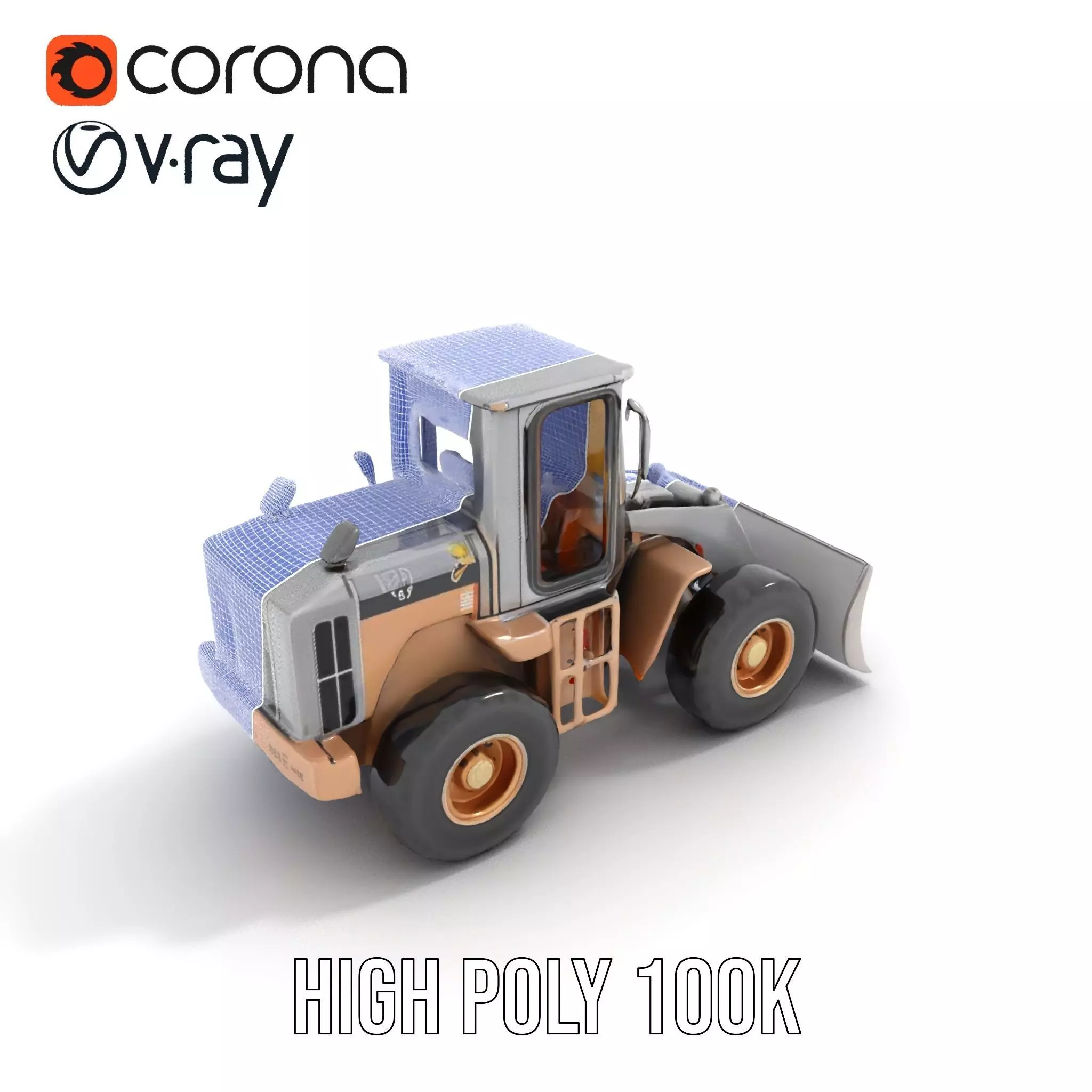 Industrial Bulldozer model pack Low-poly 3D model_34