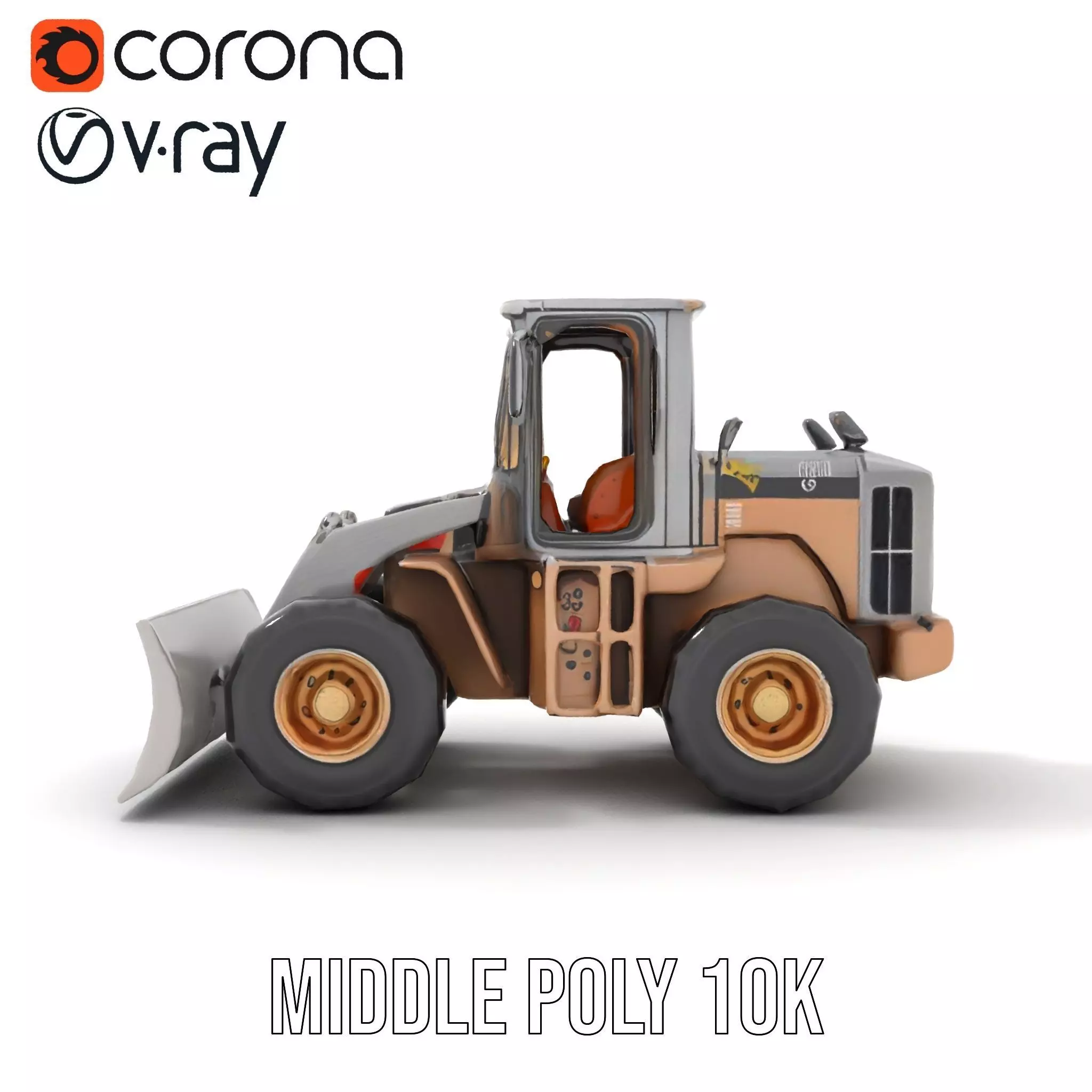 Industrial Bulldozer model pack Low-poly 3D model_17