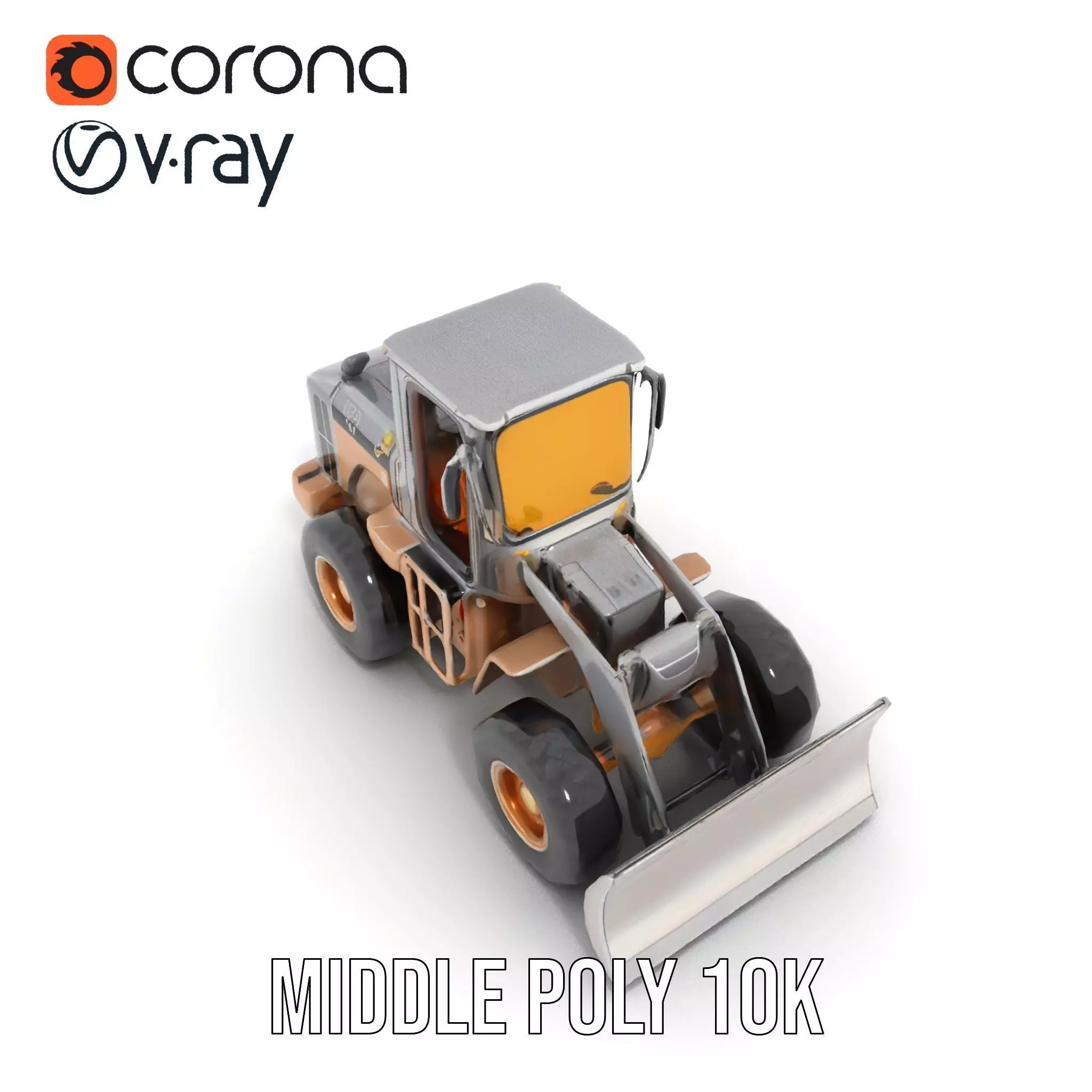 Industrial Bulldozer model pack Low-poly 3D model_7