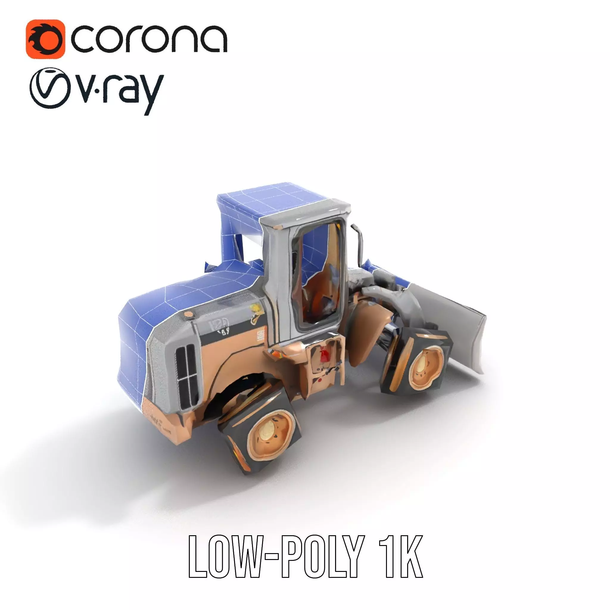 Industrial Bulldozer model pack Low-poly 3D model_15