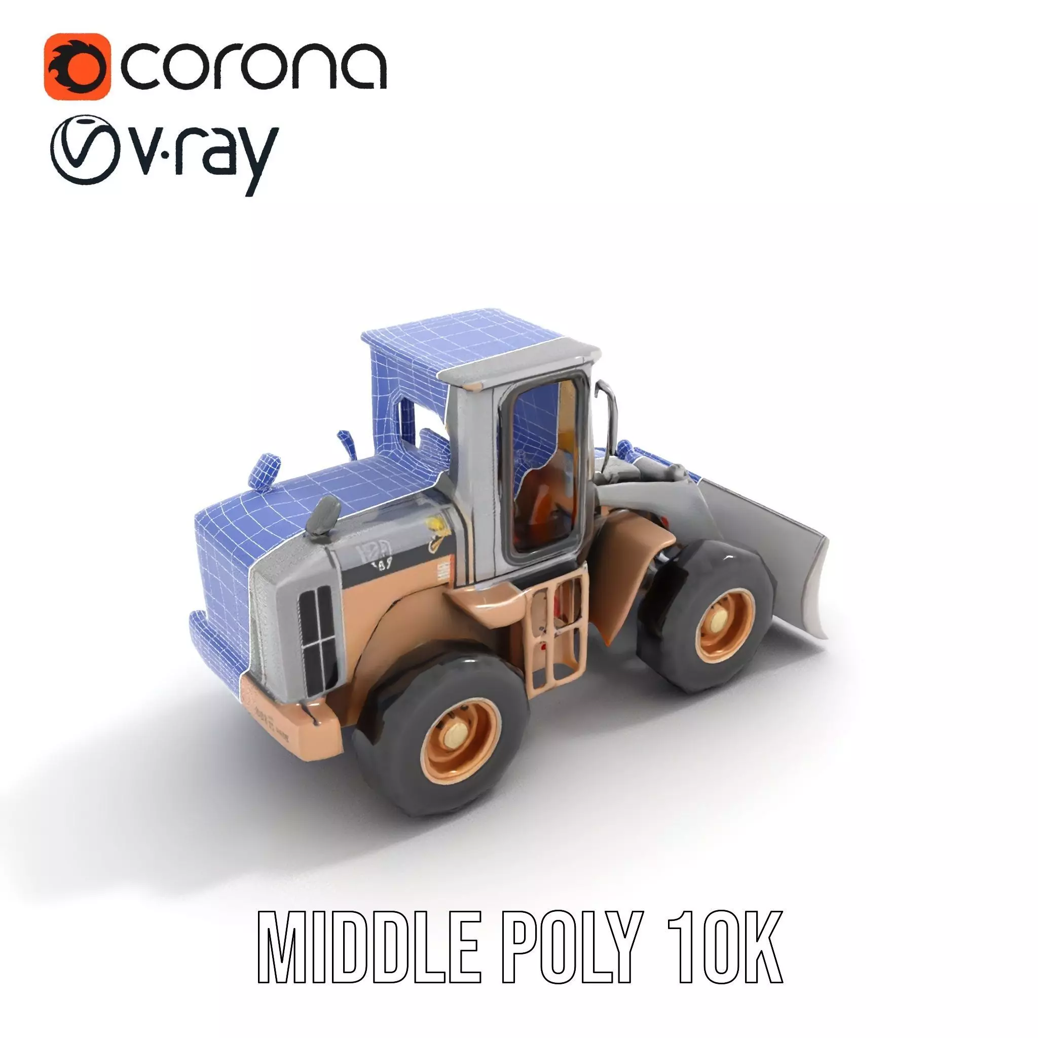 Industrial Bulldozer model pack Low-poly 3D model_22