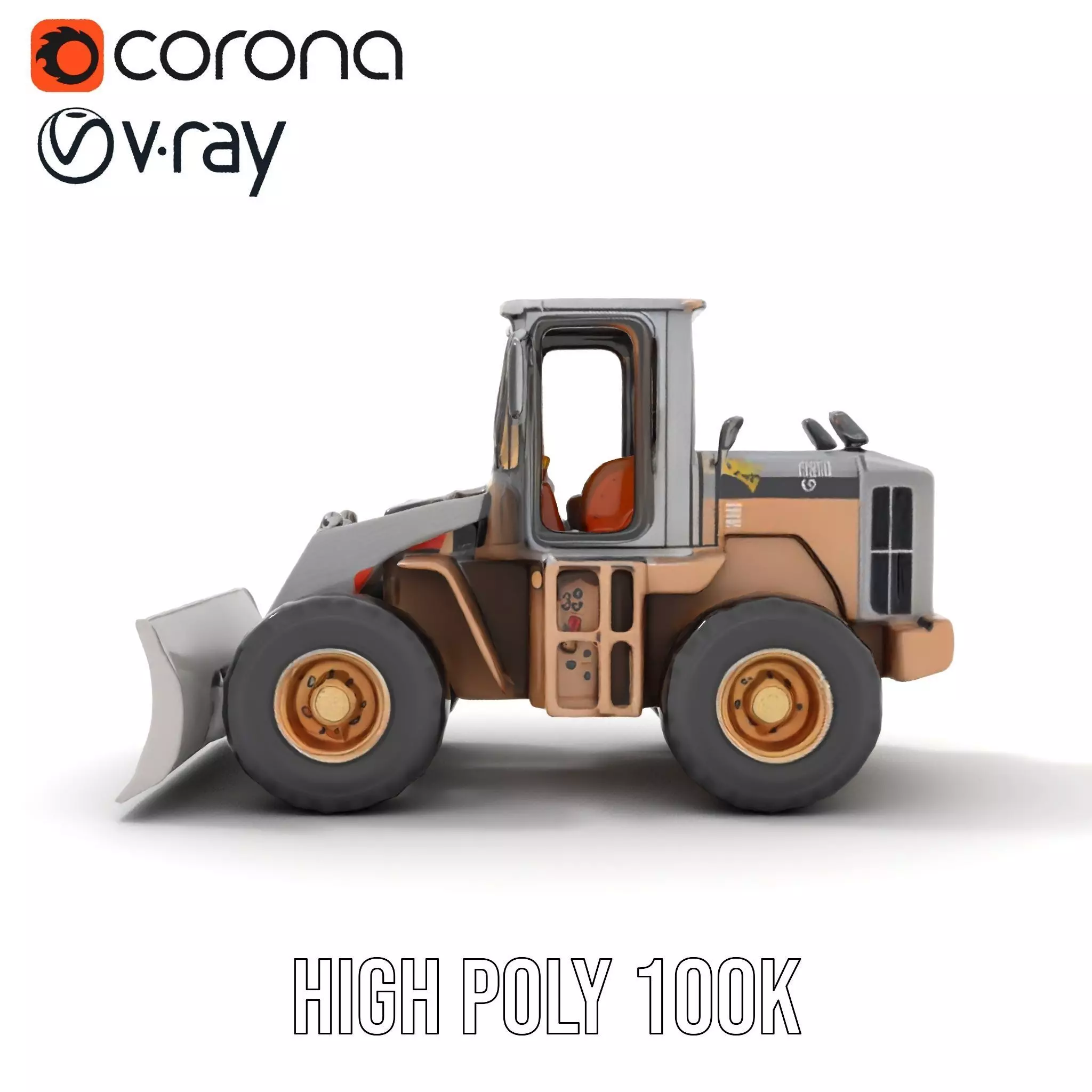 Industrial Bulldozer model pack Low-poly 3D model_24