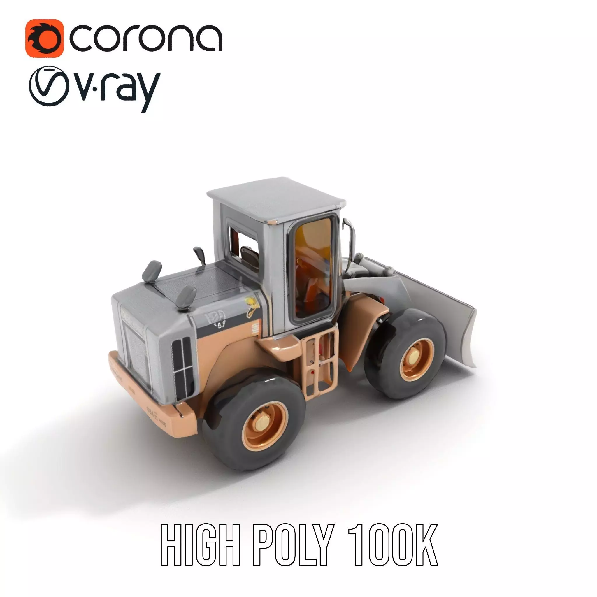Industrial Bulldozer model pack Low-poly 3D model_19
