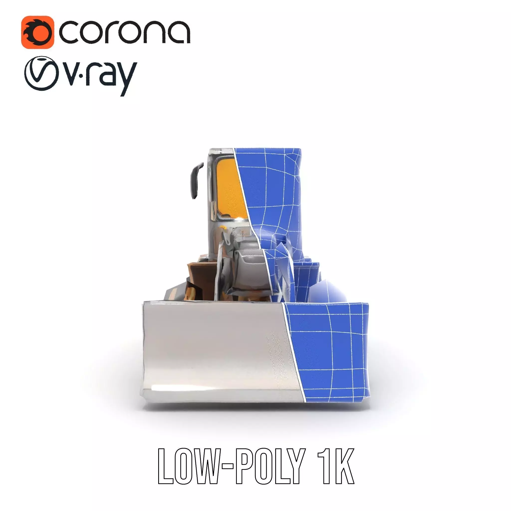 Industrial Bulldozer model pack Low-poly 3D model_32