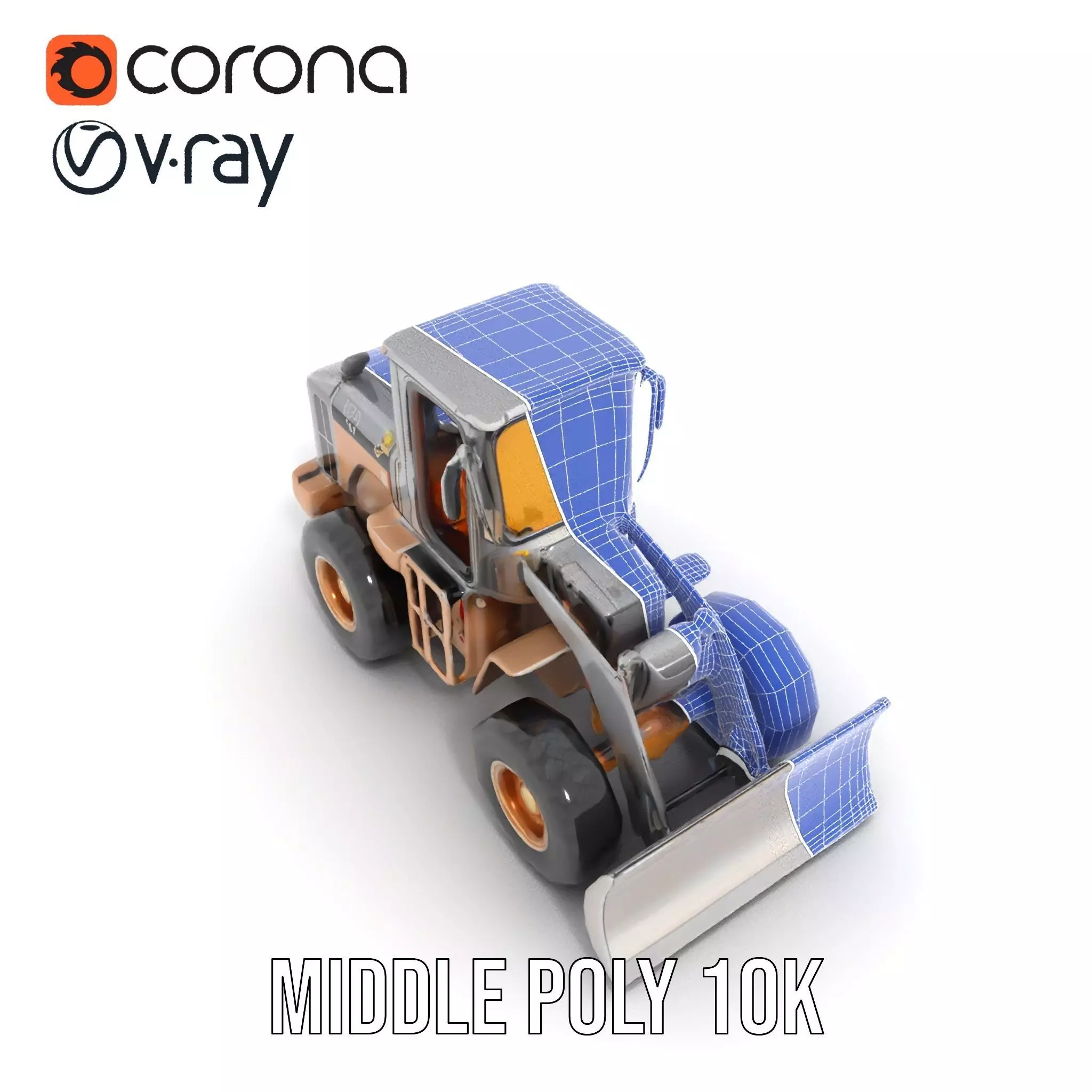 Industrial Bulldozer model pack Low-poly 3D model_25
