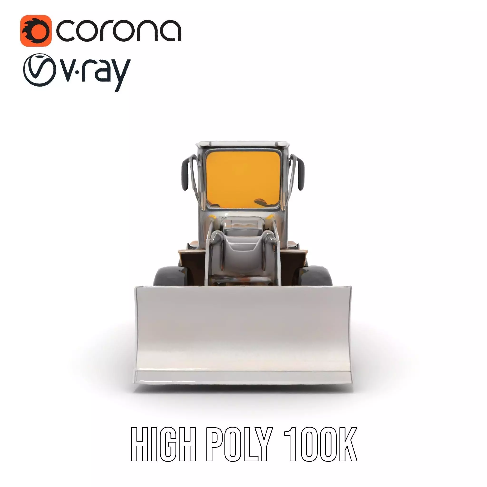 Industrial Bulldozer model pack Low-poly 3D model_33