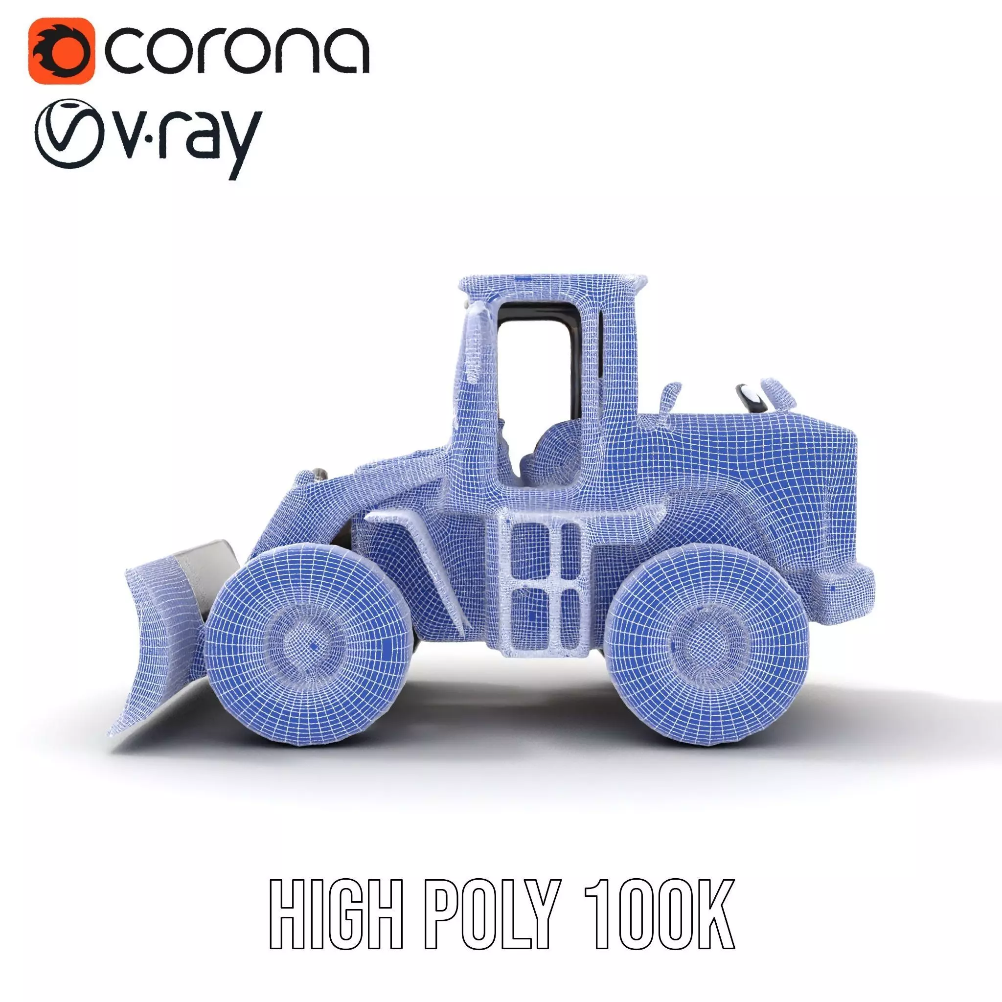 Industrial Bulldozer model pack Low-poly 3D model_30
