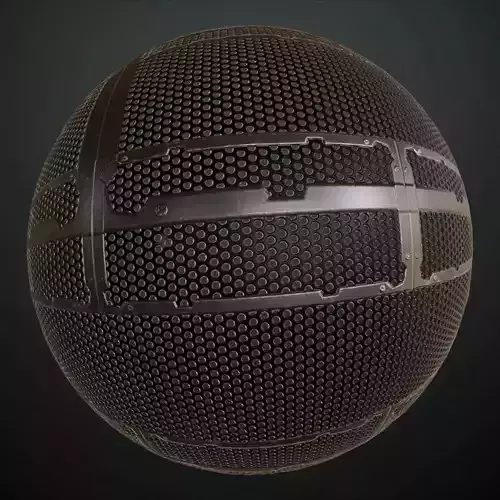 Dark Futuristic Perforated Metal Grill Transparent PBR Seamless