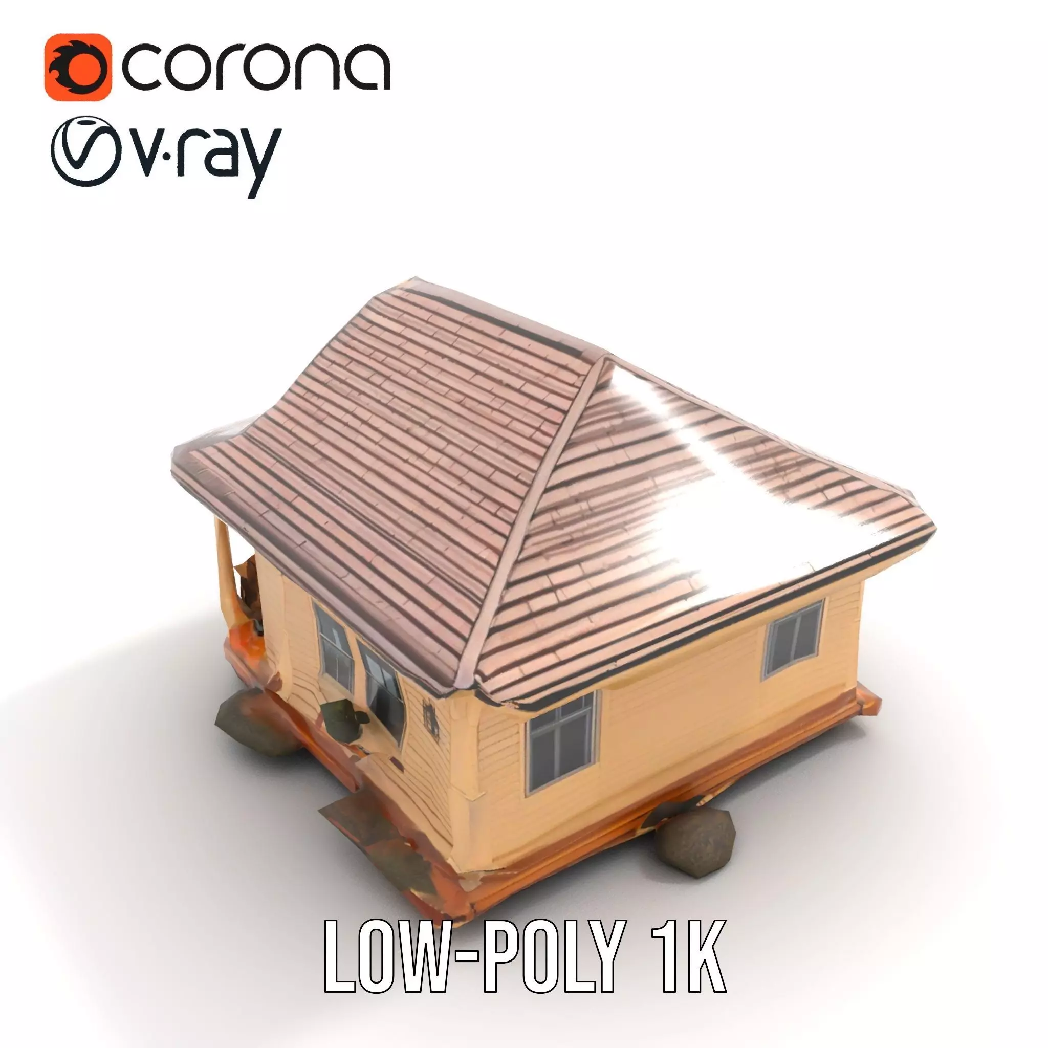 Charming Cottage model pack Low-poly 3D model_10