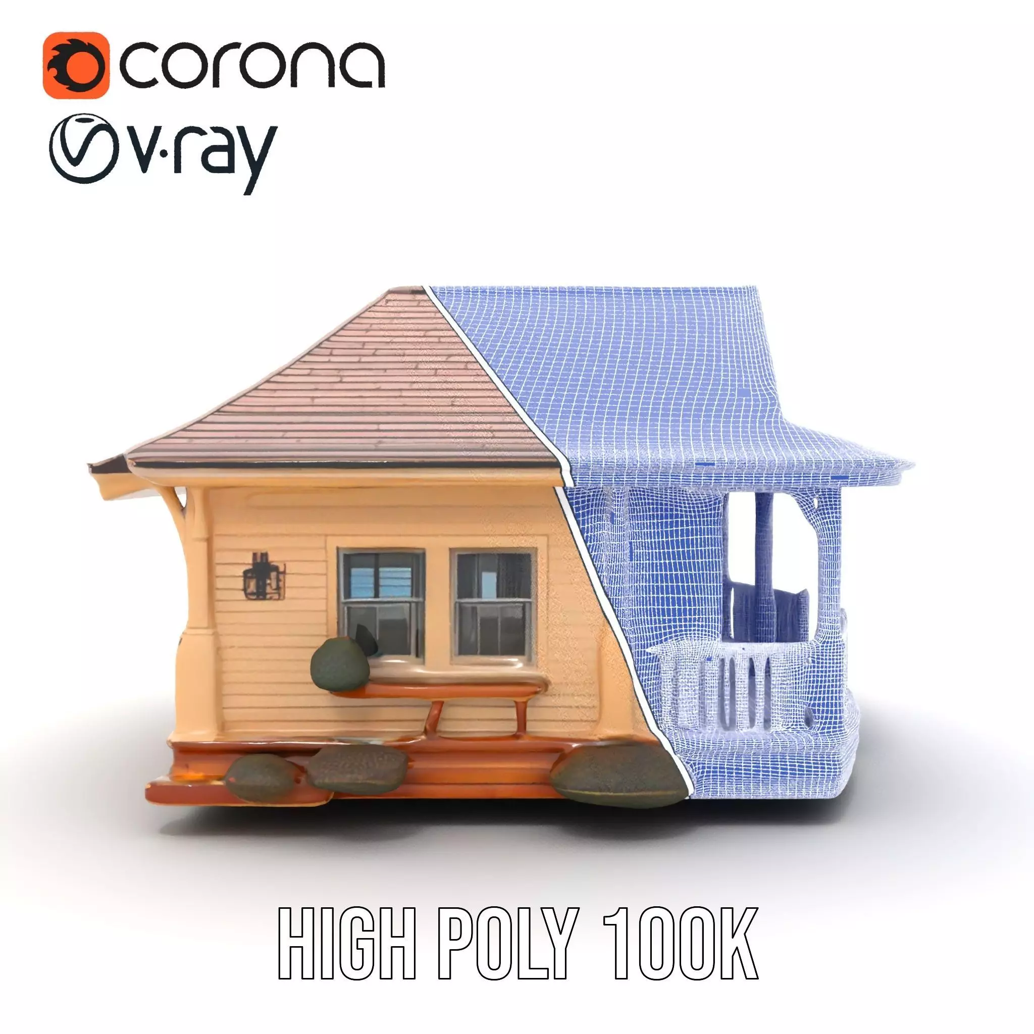 Charming Cottage model pack Low-poly 3D model_34