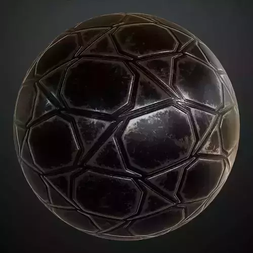 Dark Futuristic Hexagonal Metal Plate PBR Seamless