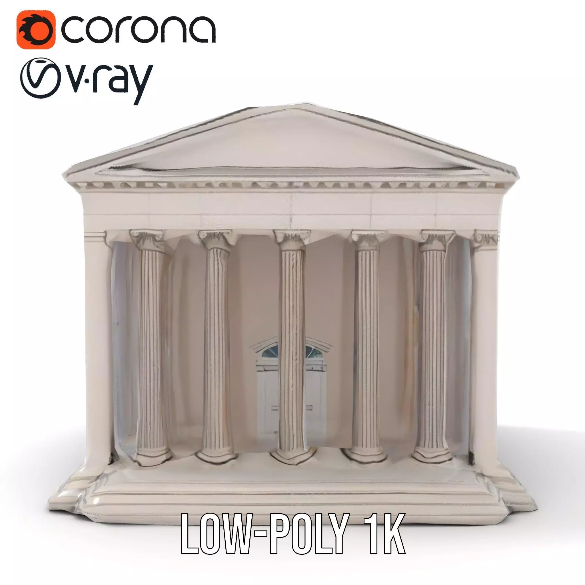 Neoclassical Temple model pack Low-poly 3D model_7