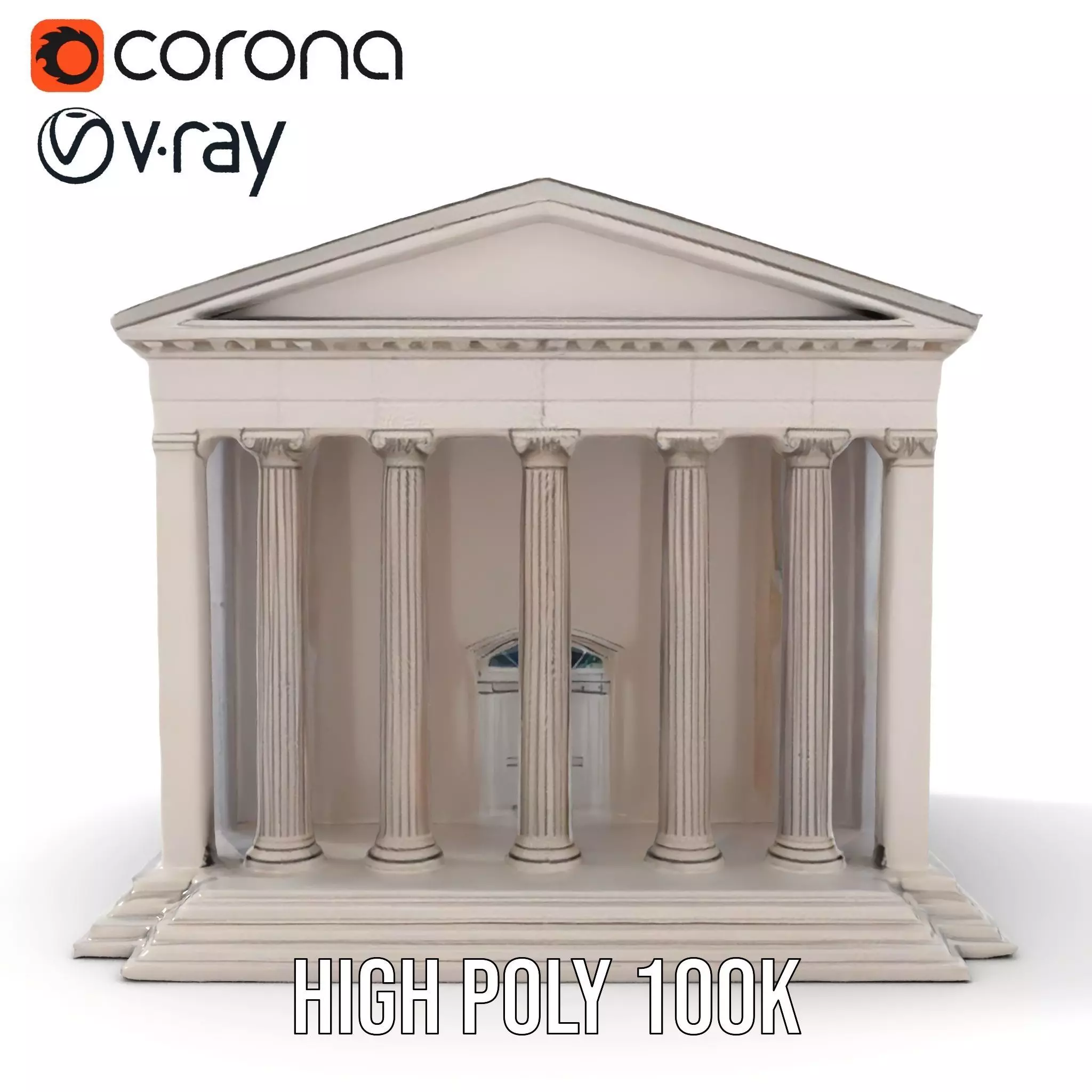 Neoclassical Temple model pack Low-poly 3D model_26