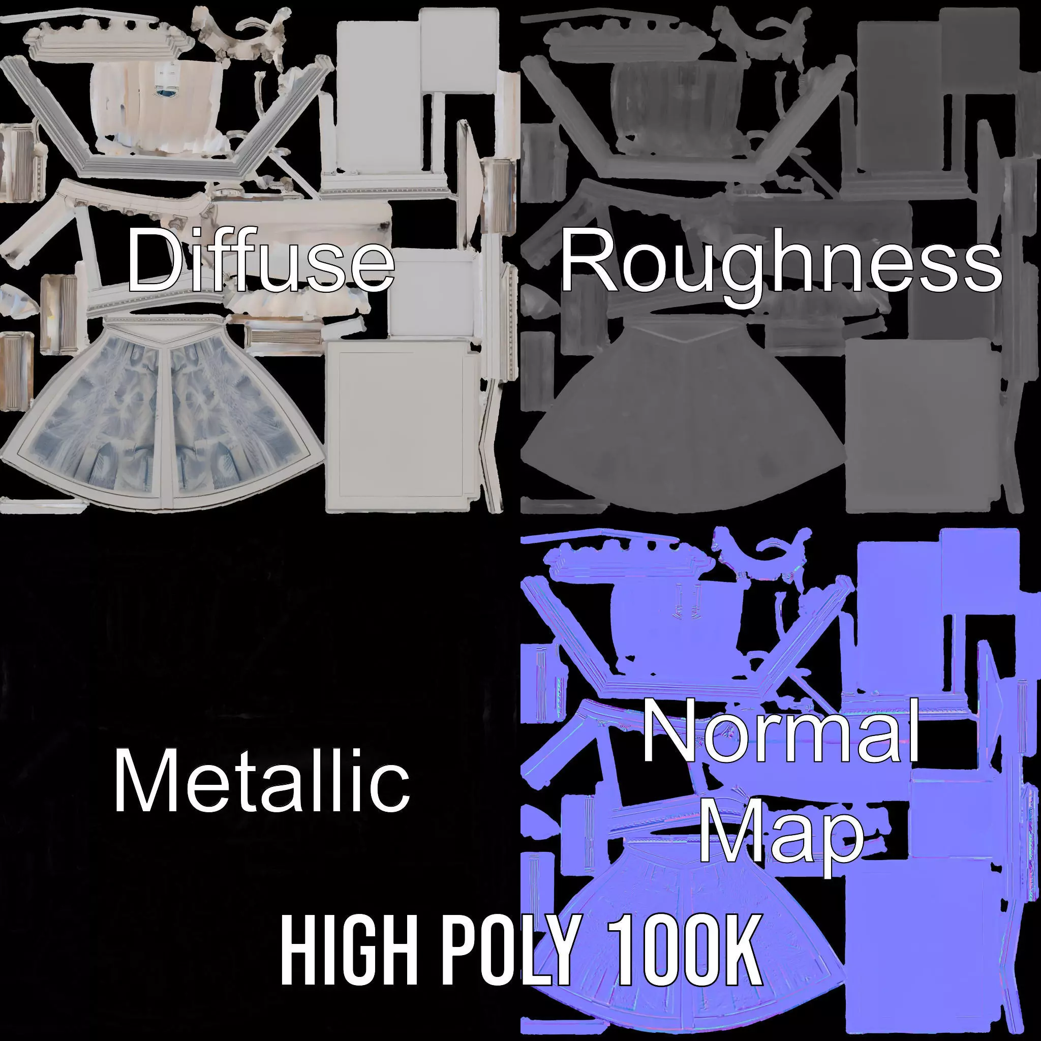 Neoclassical Temple model pack Low-poly 3D model_3