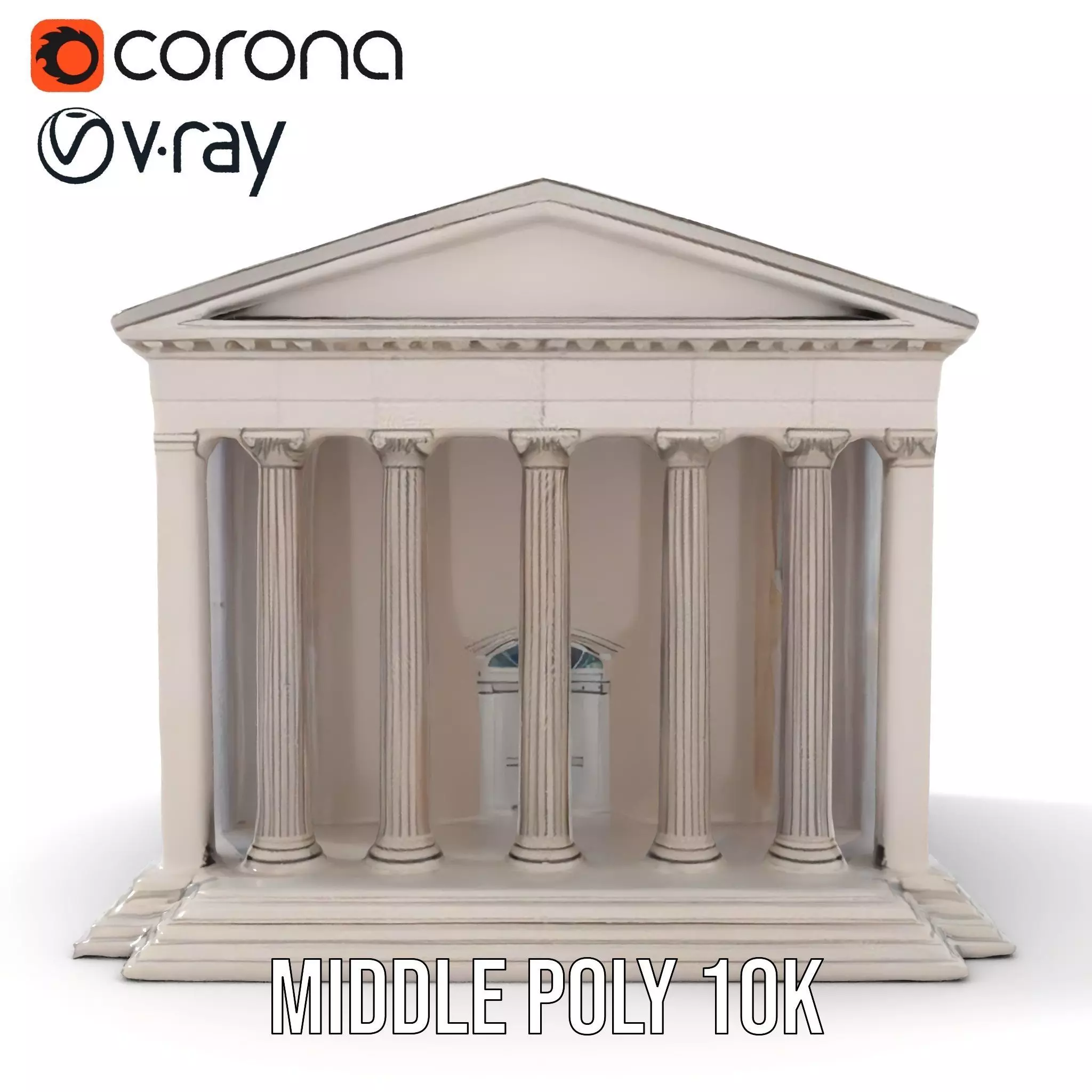 Neoclassical Temple model pack Low-poly 3D model_11