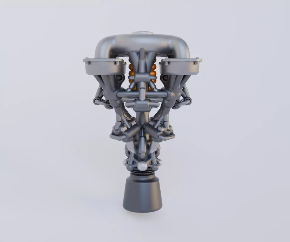 Scifi Electron Propulsion Engine Concept 3D model_0