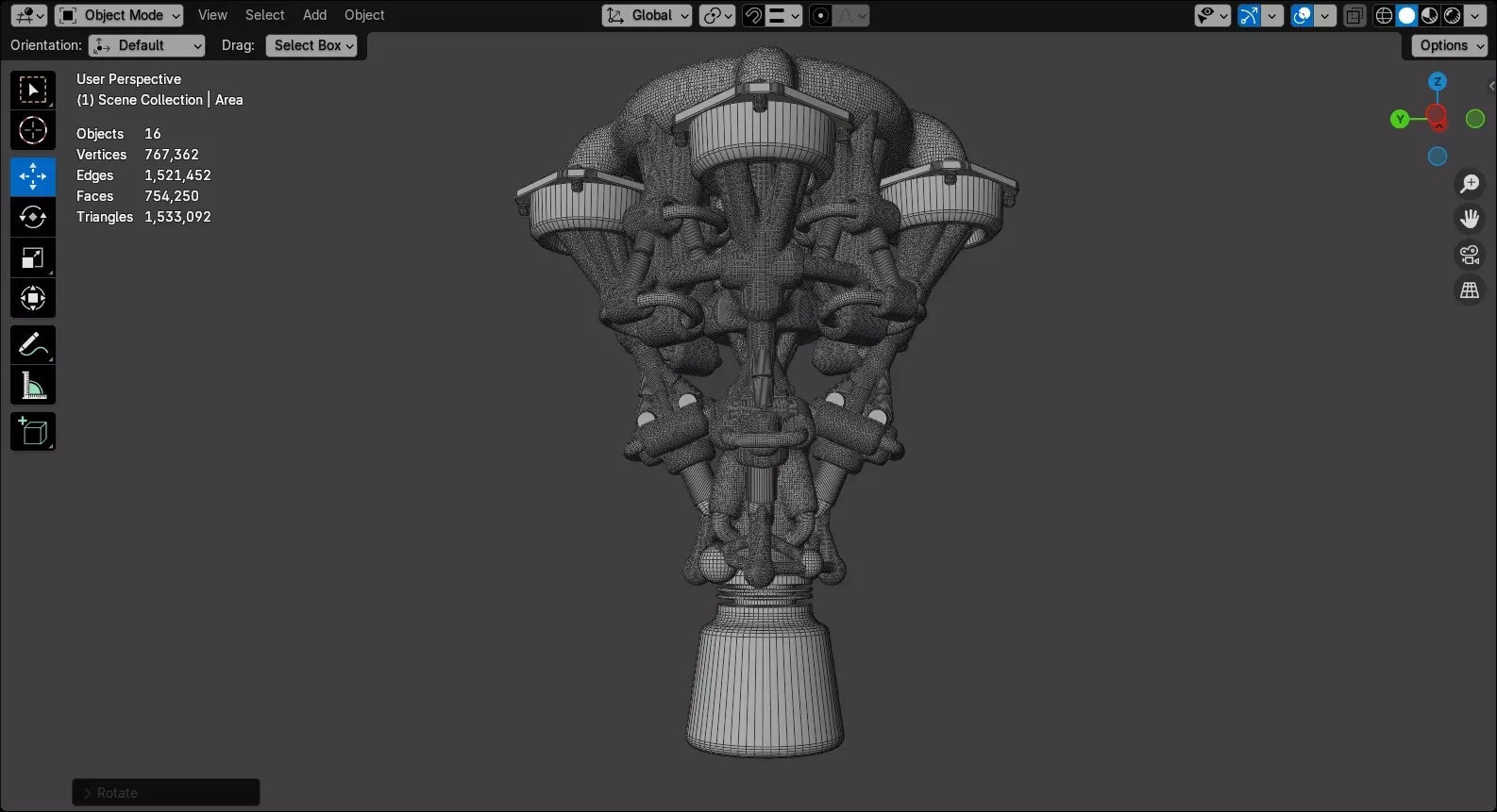 Scifi Electron Propulsion Engine Concept 3D model_25