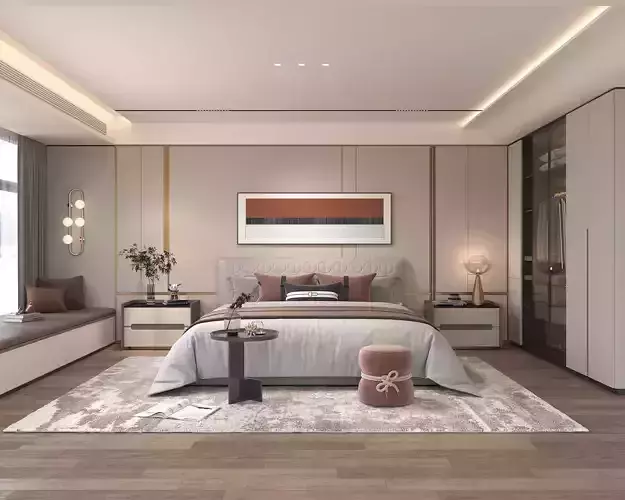 Modern Bedroom Scene 43