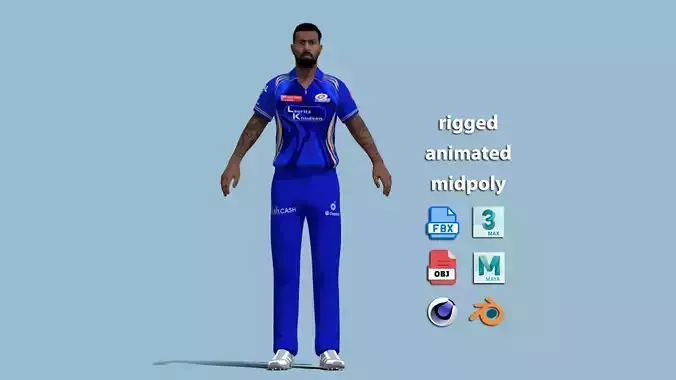 A-Pose Rigged Hardik Pandya