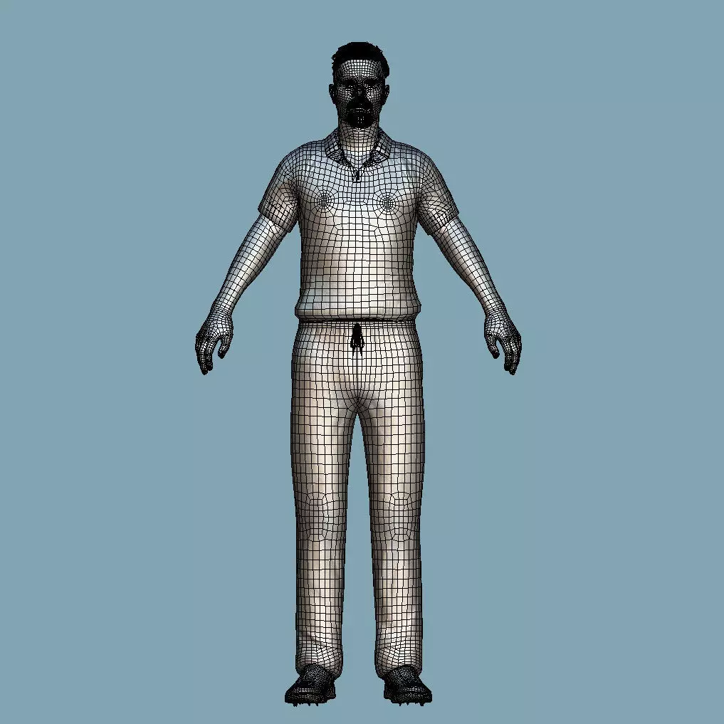 A-Pose Rigged Hardik Pandya 3D model_4