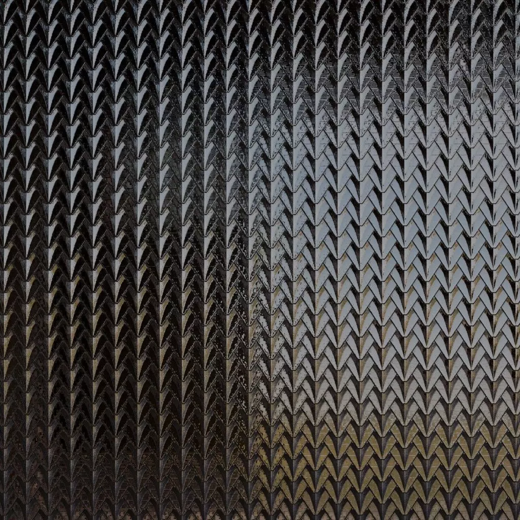 Dark High Gloss Chevron Metal Pattern PBR Seamless Texture_2