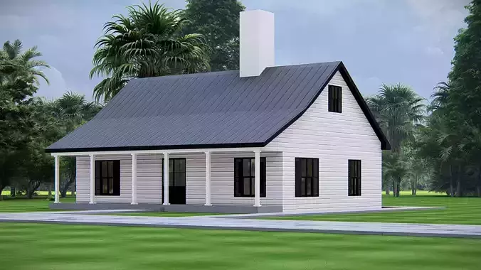 Modern American House Exterior 3D Model Architecture Design 3D model