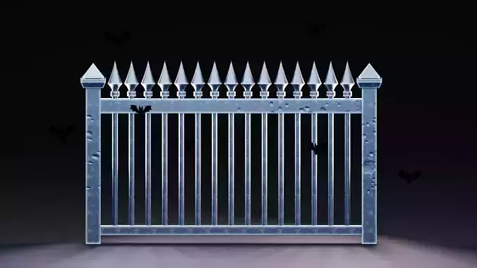 Stylized Halloween Props - Haunted Fence Low-poly 3D model