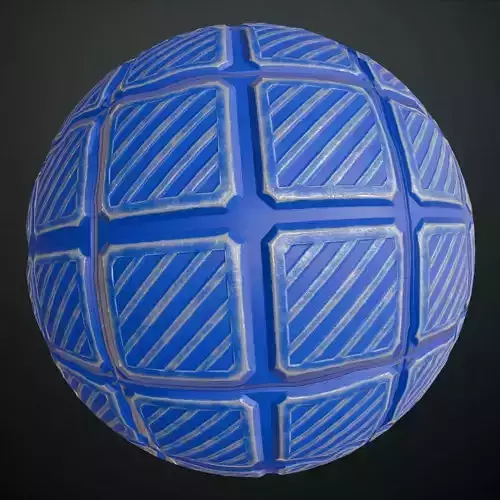 Blue and Dark Tiled Sci-fi Metal Plate PBR Seamless