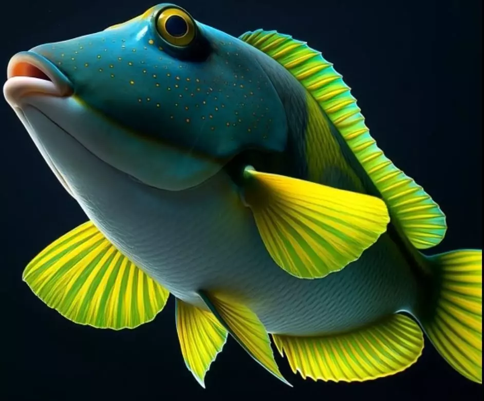 Orange-Dotted Tuskfish 3D Model Low-poly 3D model