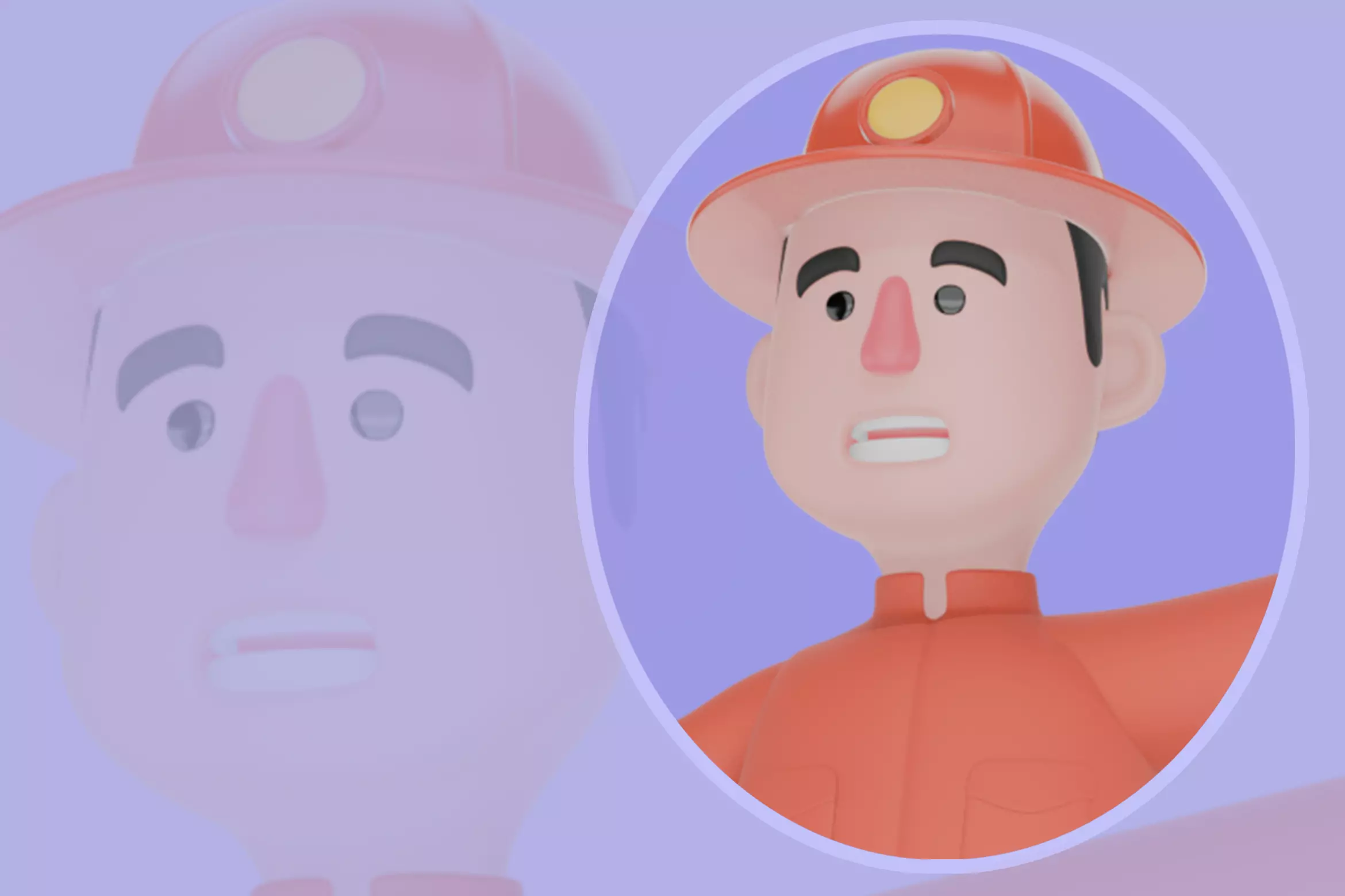 Stylized 3D Male Firefighter - Command Pose Pointing Side 3D model_0