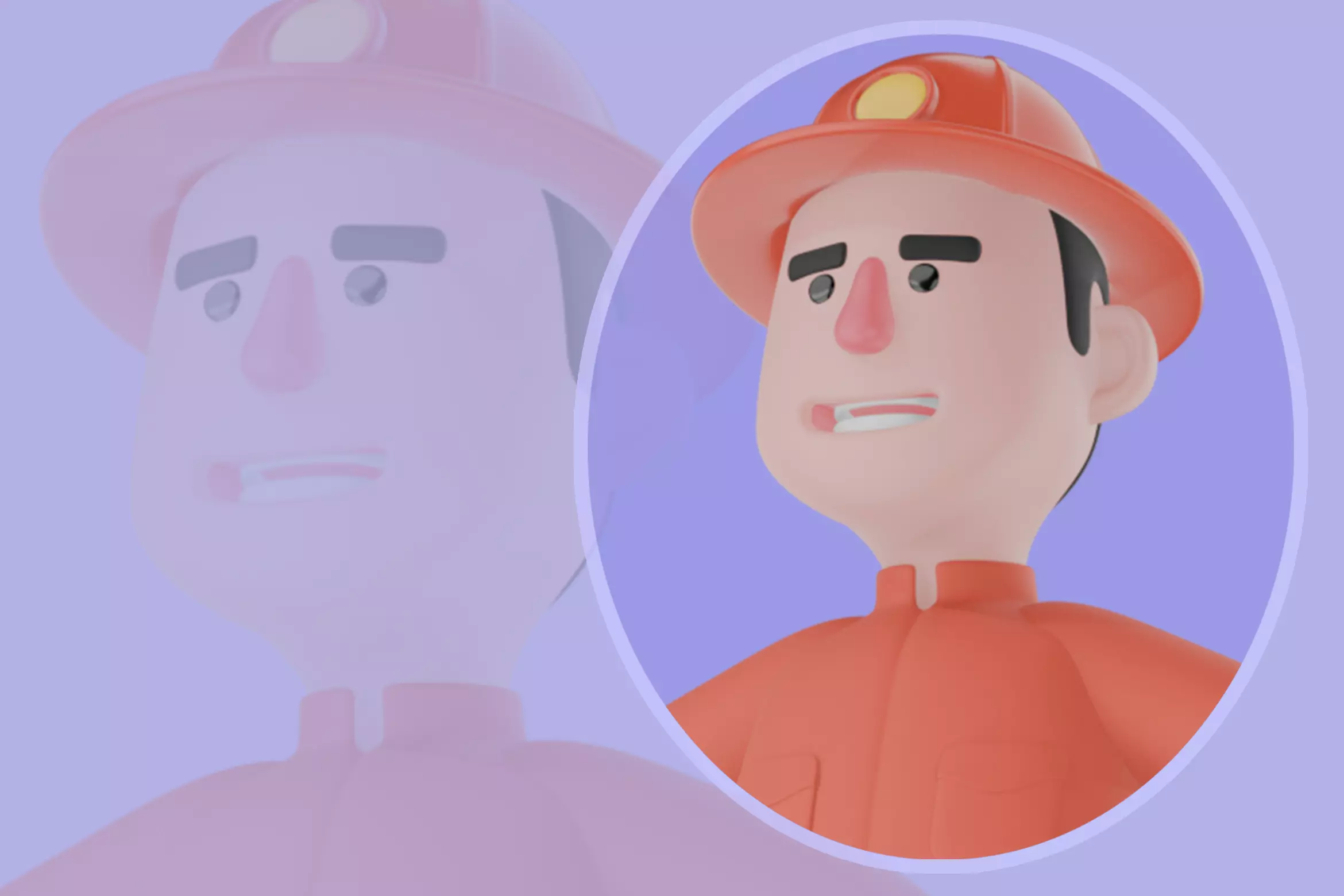 Stylized 3D Male Firefighter - Confident Hands on Waist Pose 3D model_0